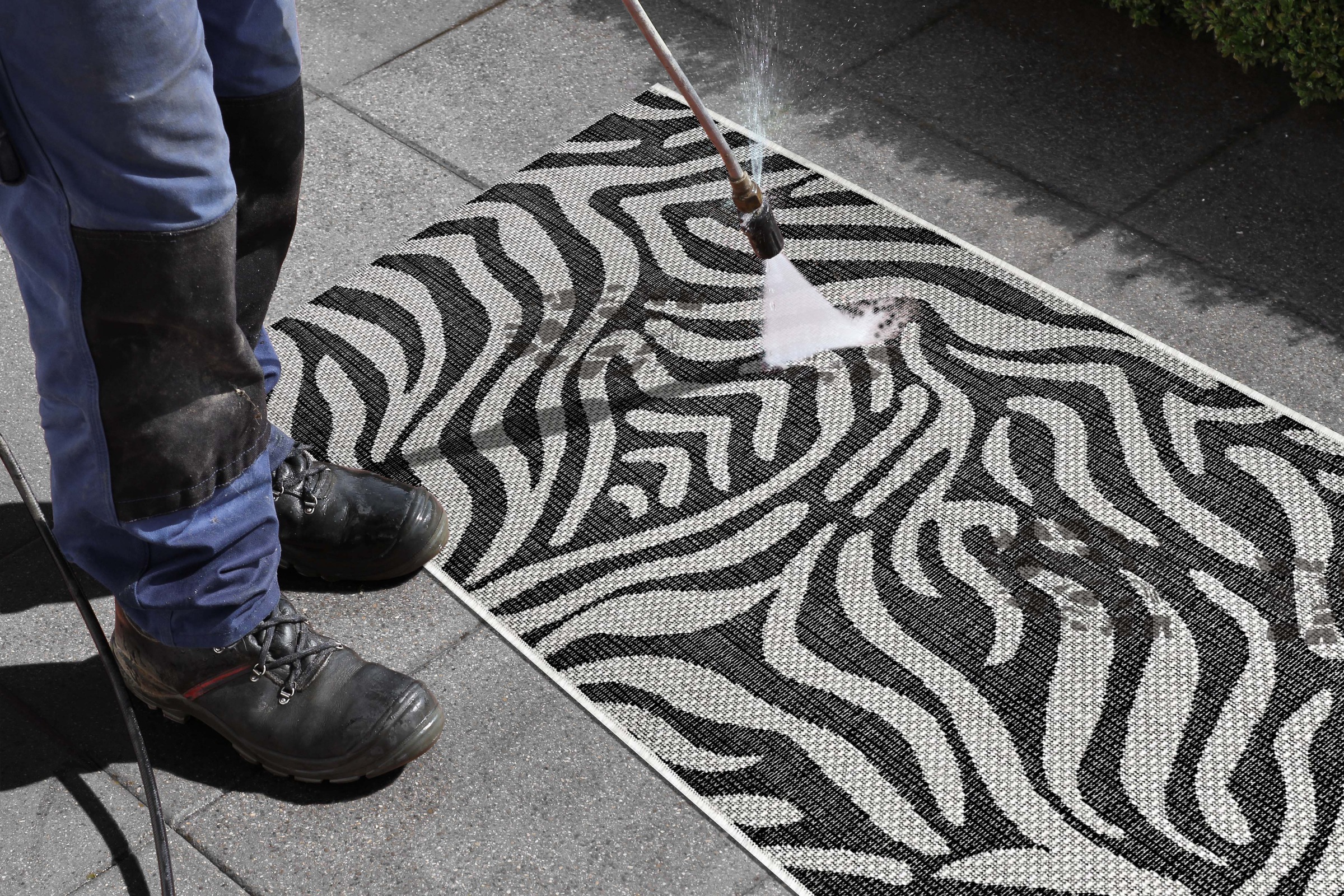 NORTHRUGS Läufer »Cebra«, rechteckig, 4 mm Höhe, Flachgewebe Zebra Design, gekettelt, Robust, Pflegeleicht
