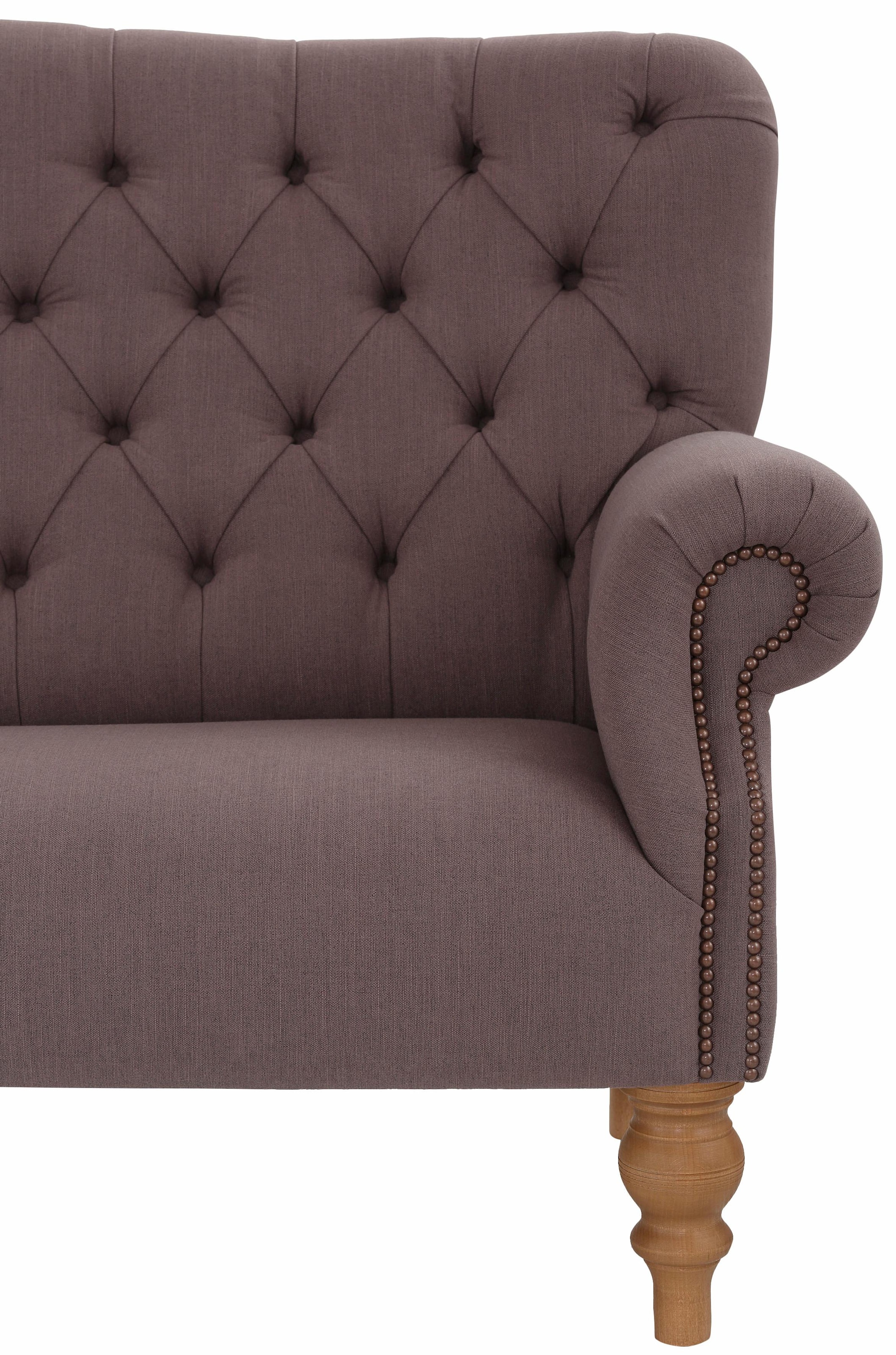 Home affaire Chesterfield-Sofa »Lord«, mit echter Chesterfield-Knopfheftung und Ziernägeln