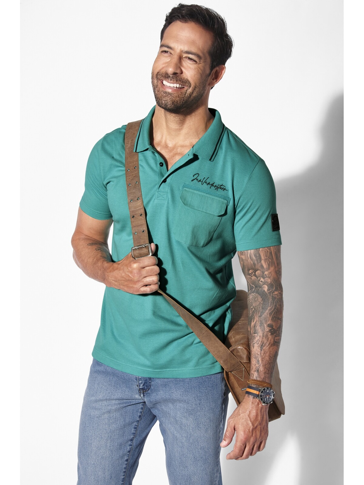 Jan Vanderstorm Poloshirt »Poloshirt STILTOR«, (1 tlg.)