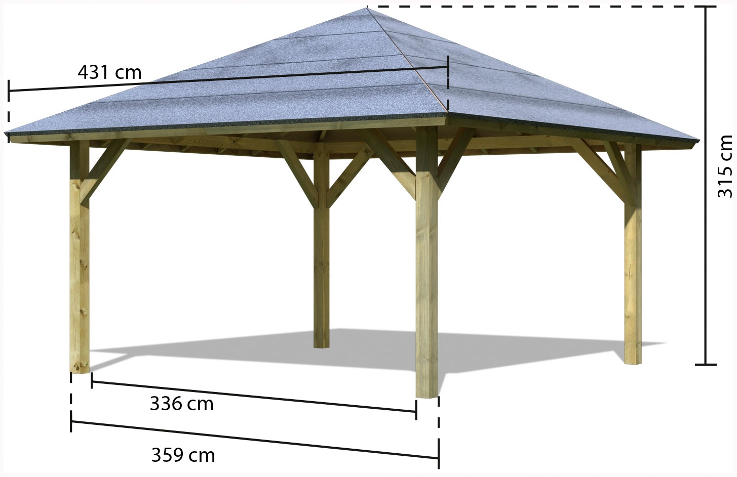 Karibu Pavillon »Holm 1« BxT: 431x431 cm