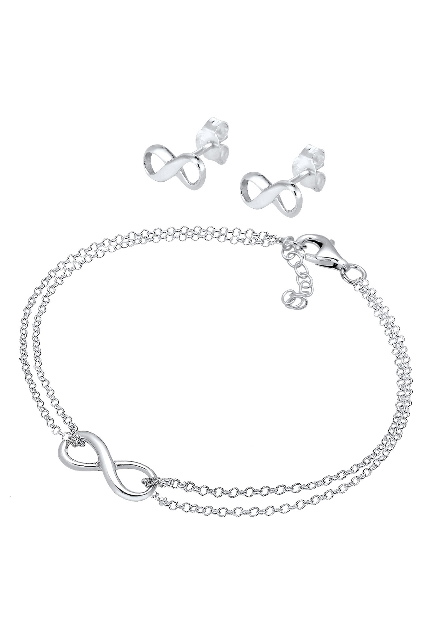 Elli Ohrring und Ketten Set »Schmuckset Infinity Symbol Armband Ohrstecker Set 925 Silber«