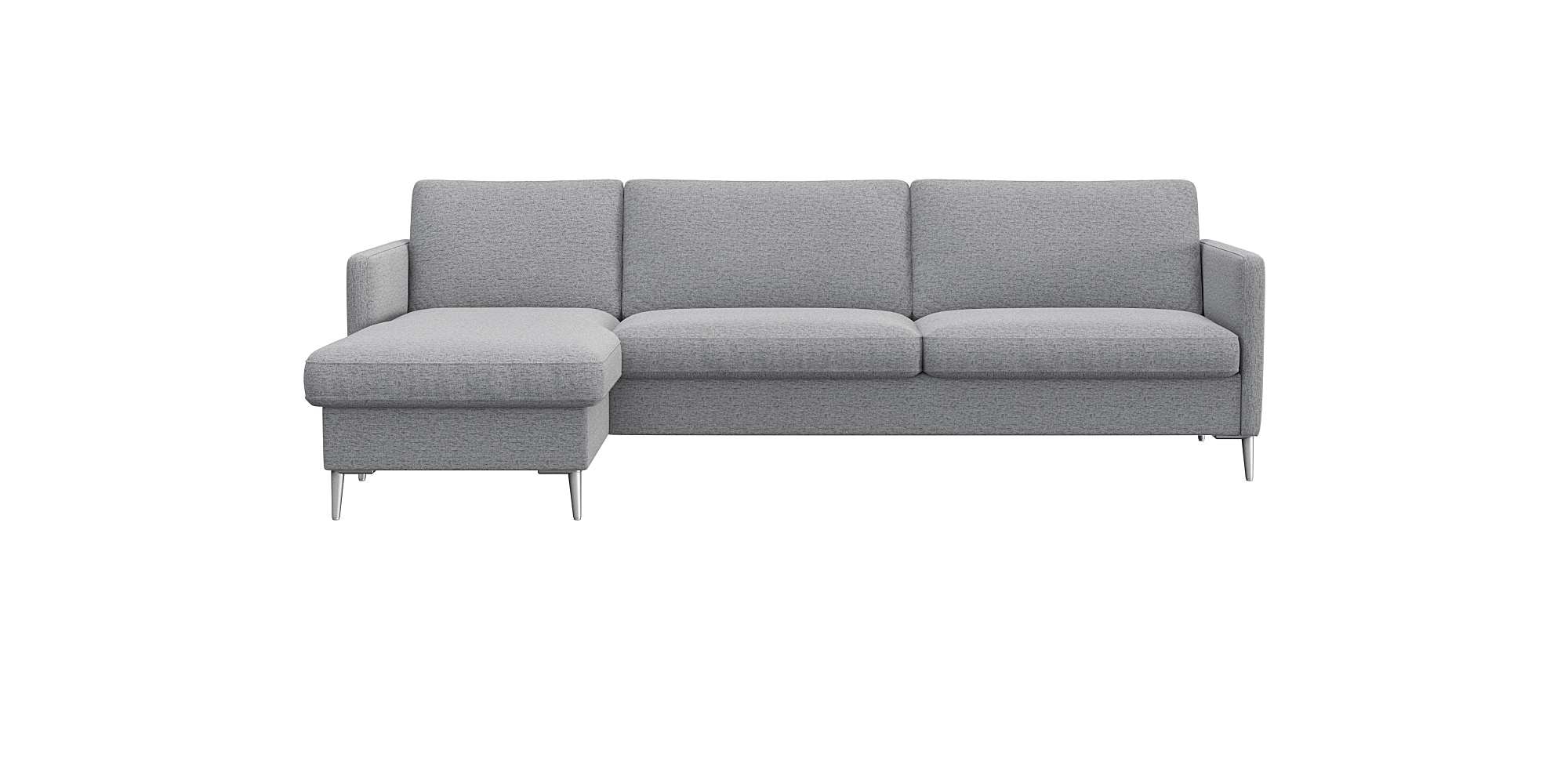 FLEXLUX Ecksofa »Fiore, L-Form, bequem und komfortabel durch hochwertigem Sitzaufbau« schmale Armlehnen, Kaltschaum, Füße Alu
