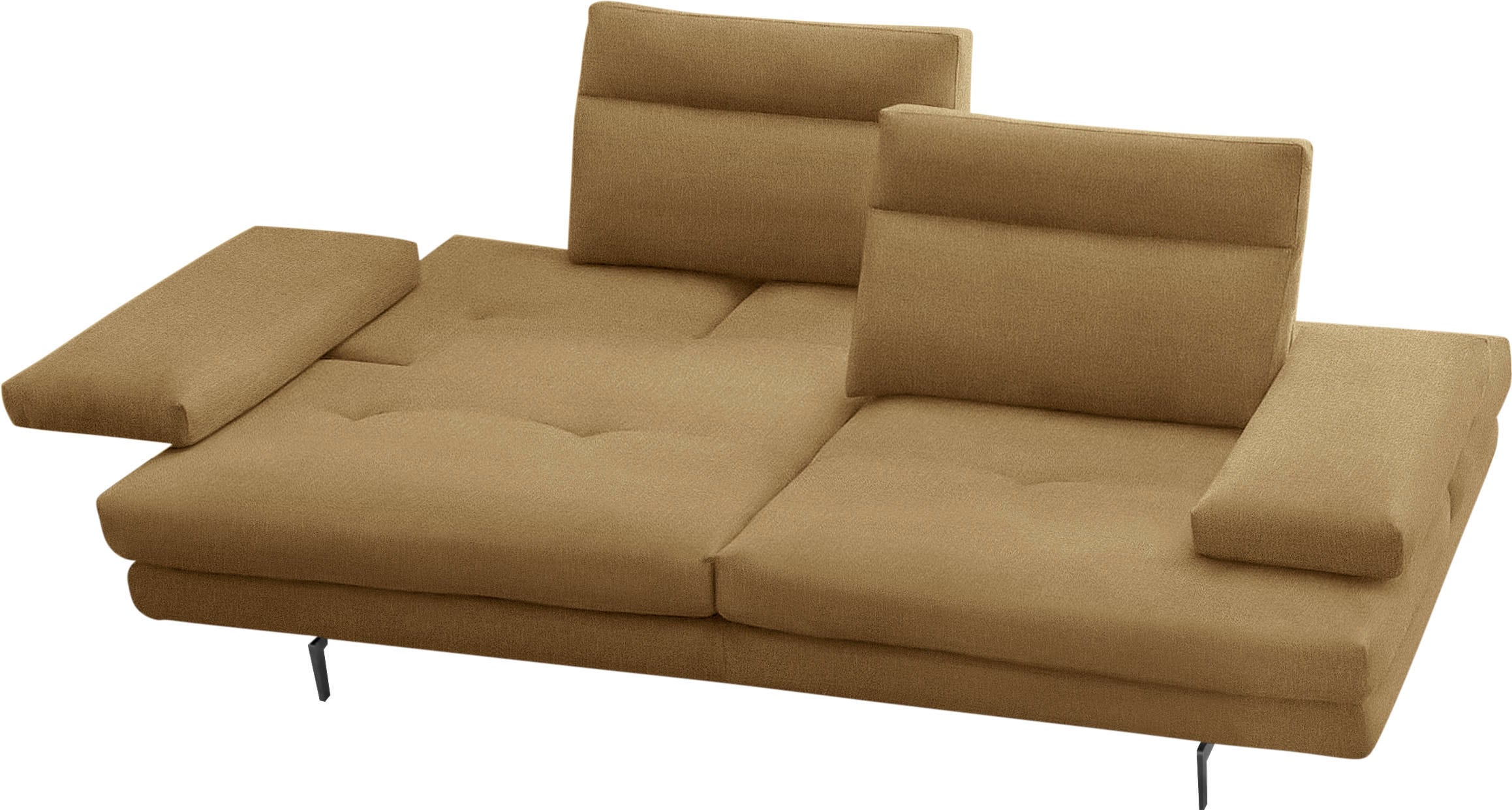 CALIA ITALIA 3-Sitzer »Toby Wing, Designsofa, hochwertige Verarbeitungsdetails, bequem« inkl. Sitztiefenverstellung und Armteilfunktion, Füße in Schwarz matt