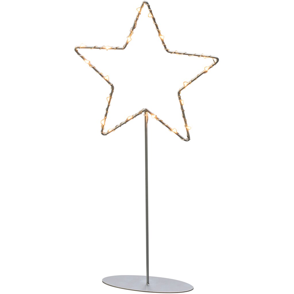 KONSTSMIDE LED Stern »Weihnachtsstern, Weihnachtsdeko«, 20 flammig-flammig, LED Metallstern m. Metall-Fuß, sfb. lackiert, mit sfb. Draht umwickelt