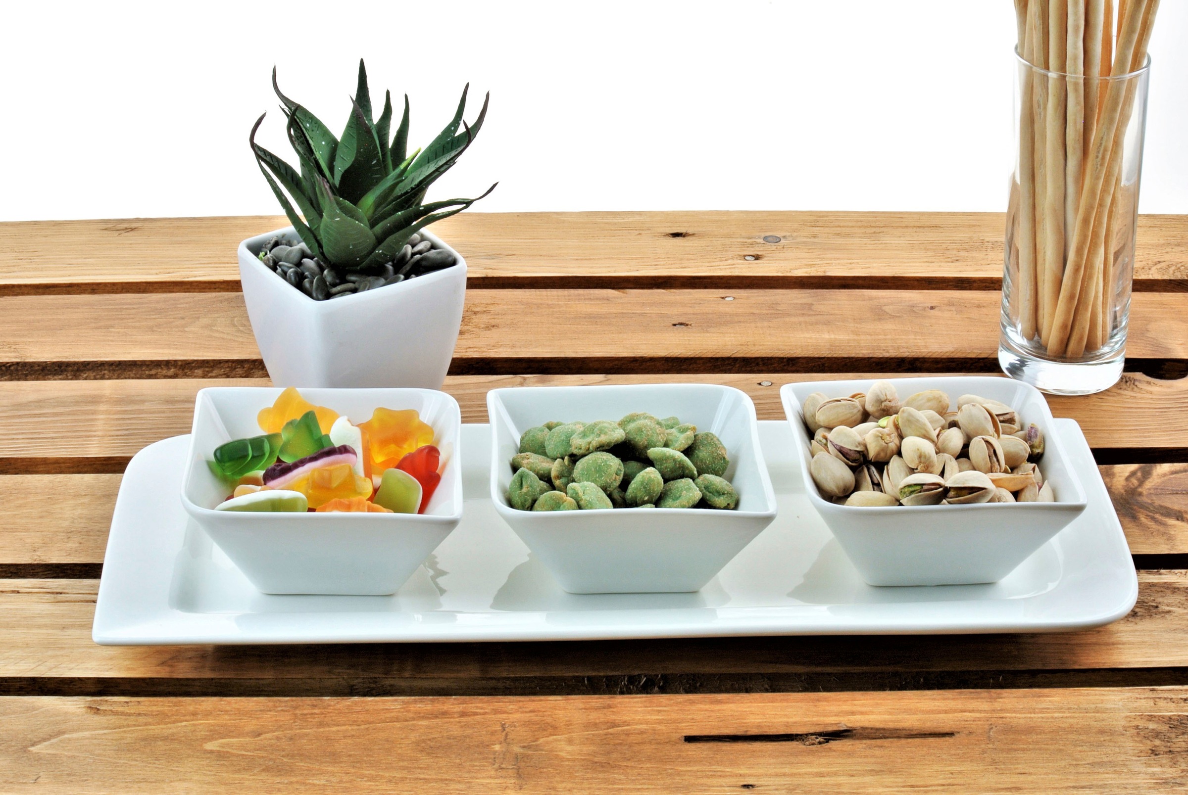 Retsch Arzberg Snackschale »FANTASTIC« 4 Stk. aus Porzellan außergewöhnliche eckige Form, Fine China Porzellan