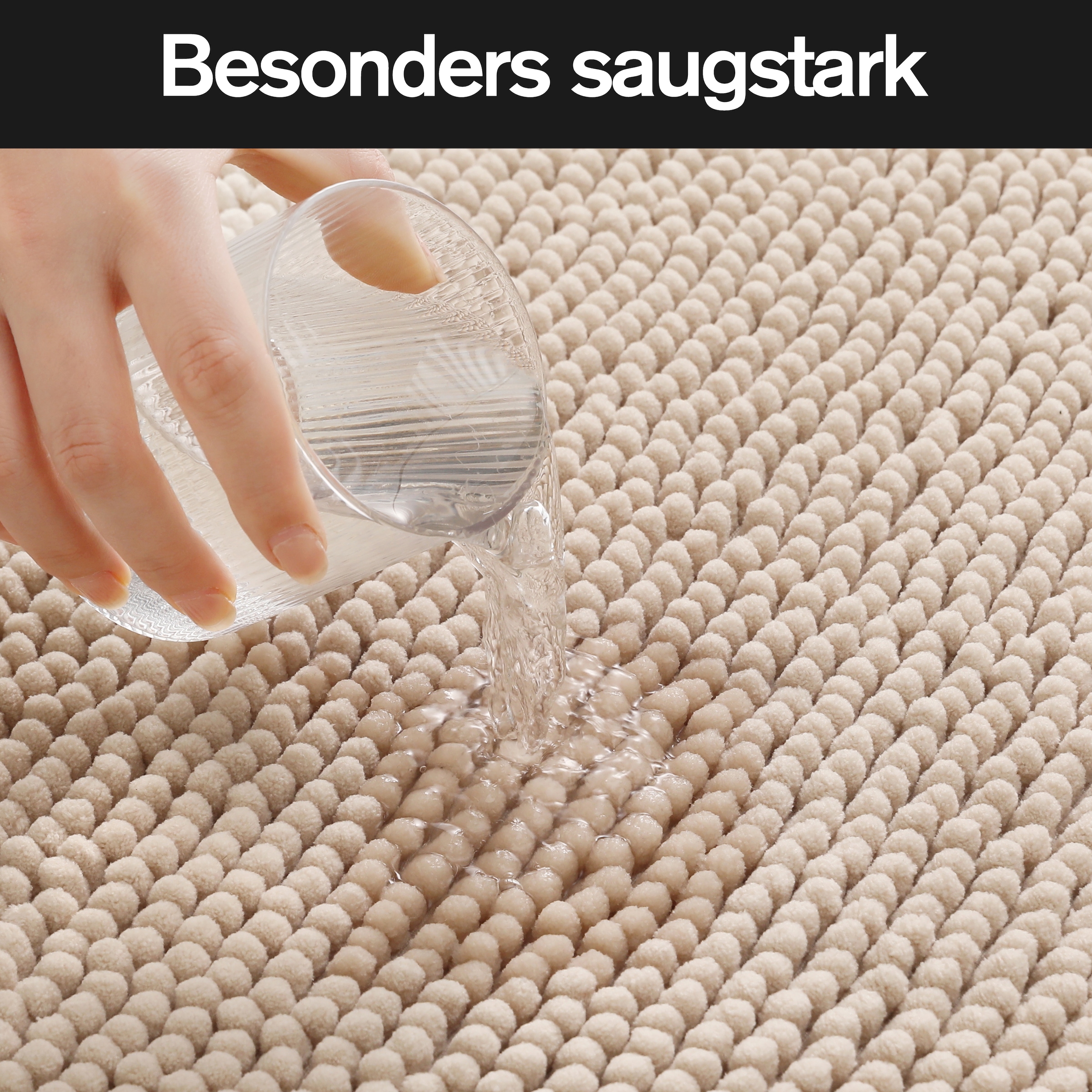 my home Badematte »Vanessa Chenille, Badvorleger, Badezimmer Teppich, Duschvorleger«, strapazierfähig-fußbodenheizungsgeeignet-schnell trocknend, Uni Farben, besonders weich
