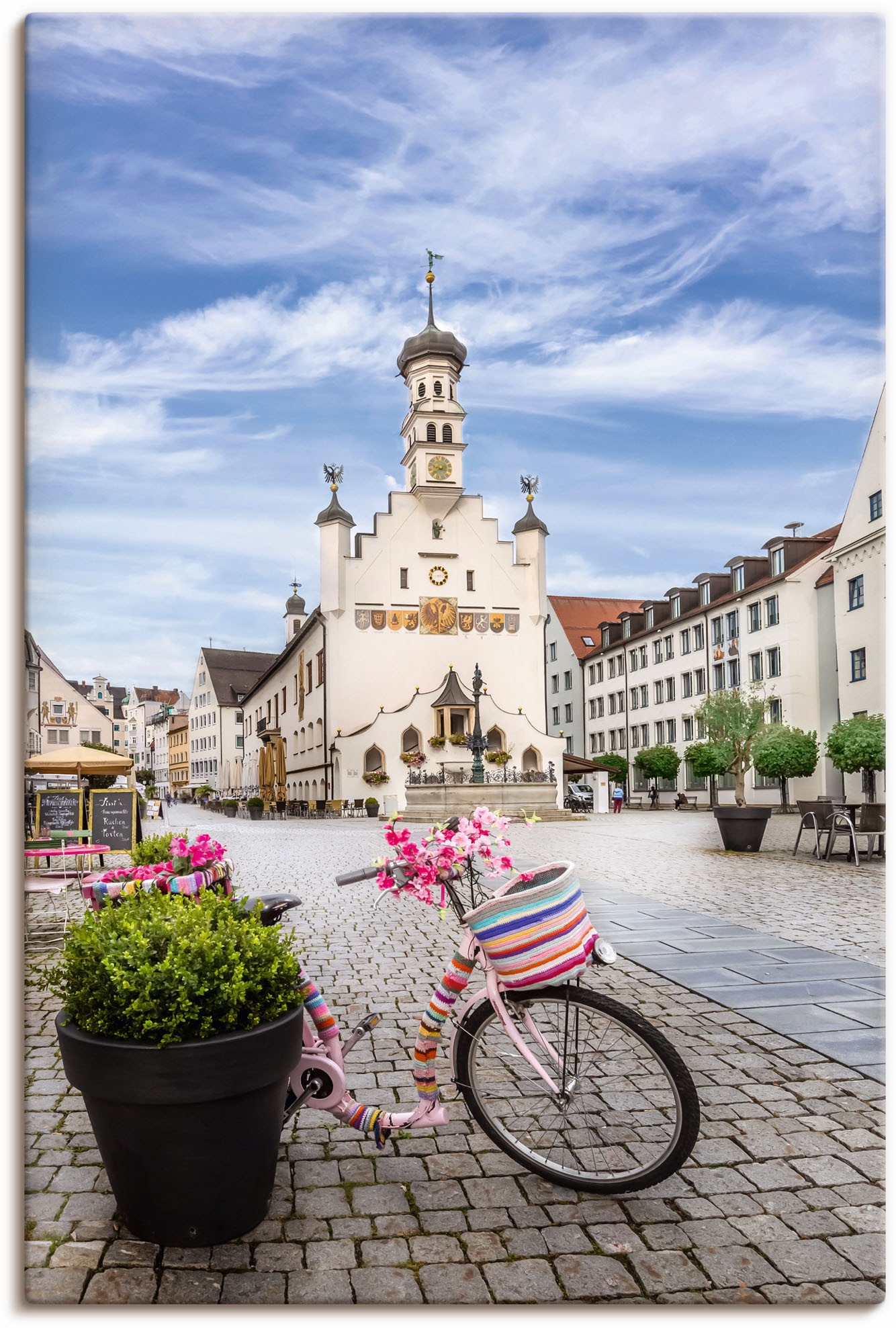 Artland Wandbild »KEMPTEN Rathaus und Rathausplatz«, Deutschland, (1 St.), in vielen Größen & Produktarten - Alubild / Outdoorbild für den Außenbereich, Leinwandbild, Poster, Wandaufkleber / Wandtattoo auch für Badezimmer geeignet