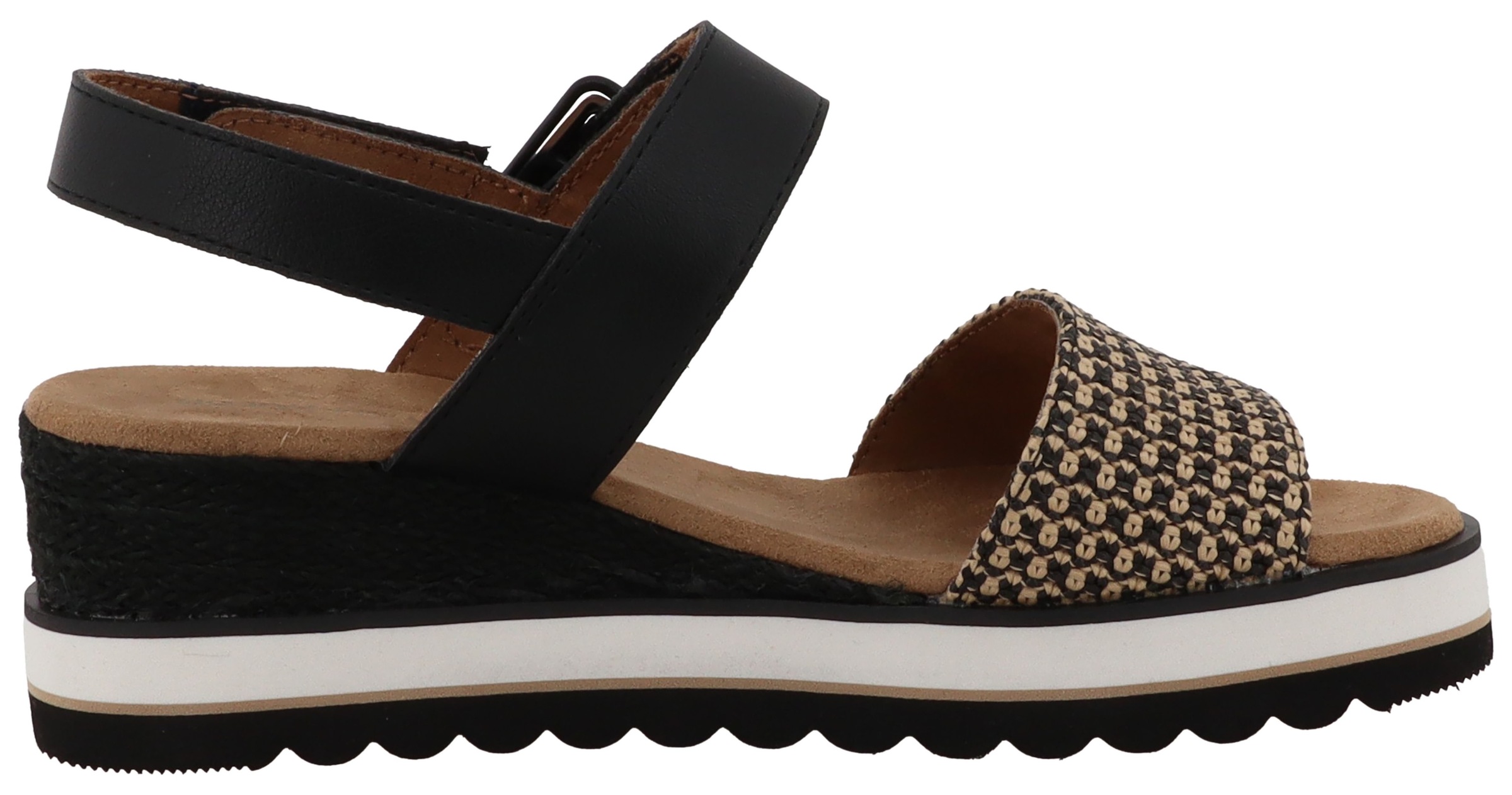 TOM TAILOR Keilsandalette »Sastra«  Riemchensandale, Sommerschuh mit Kontrastbesatz