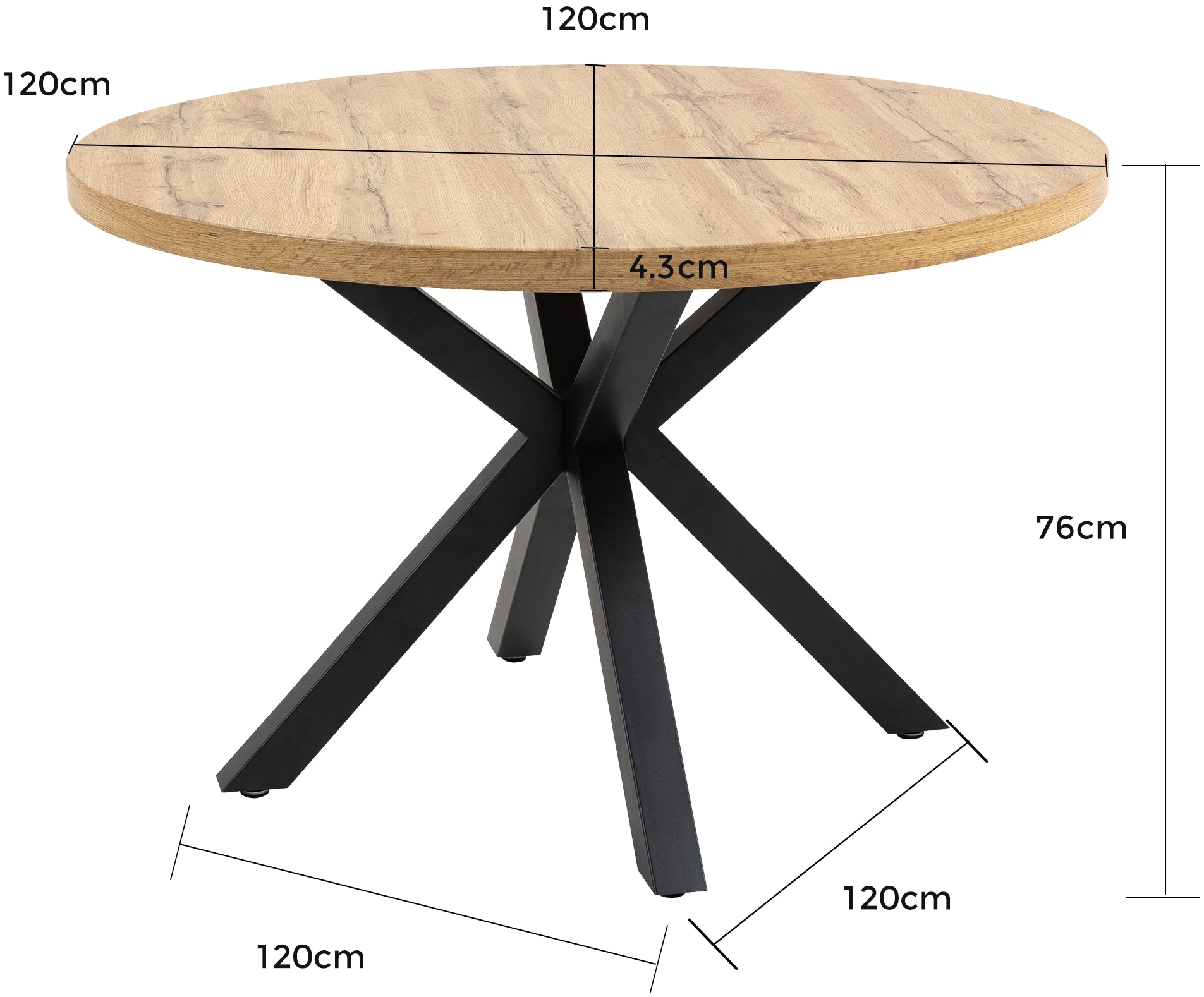 Duo Collection Esstisch »Damira Tisch rund BESTSELLER« Massives Metallgestell, Belastbarkeit bis 100 kg