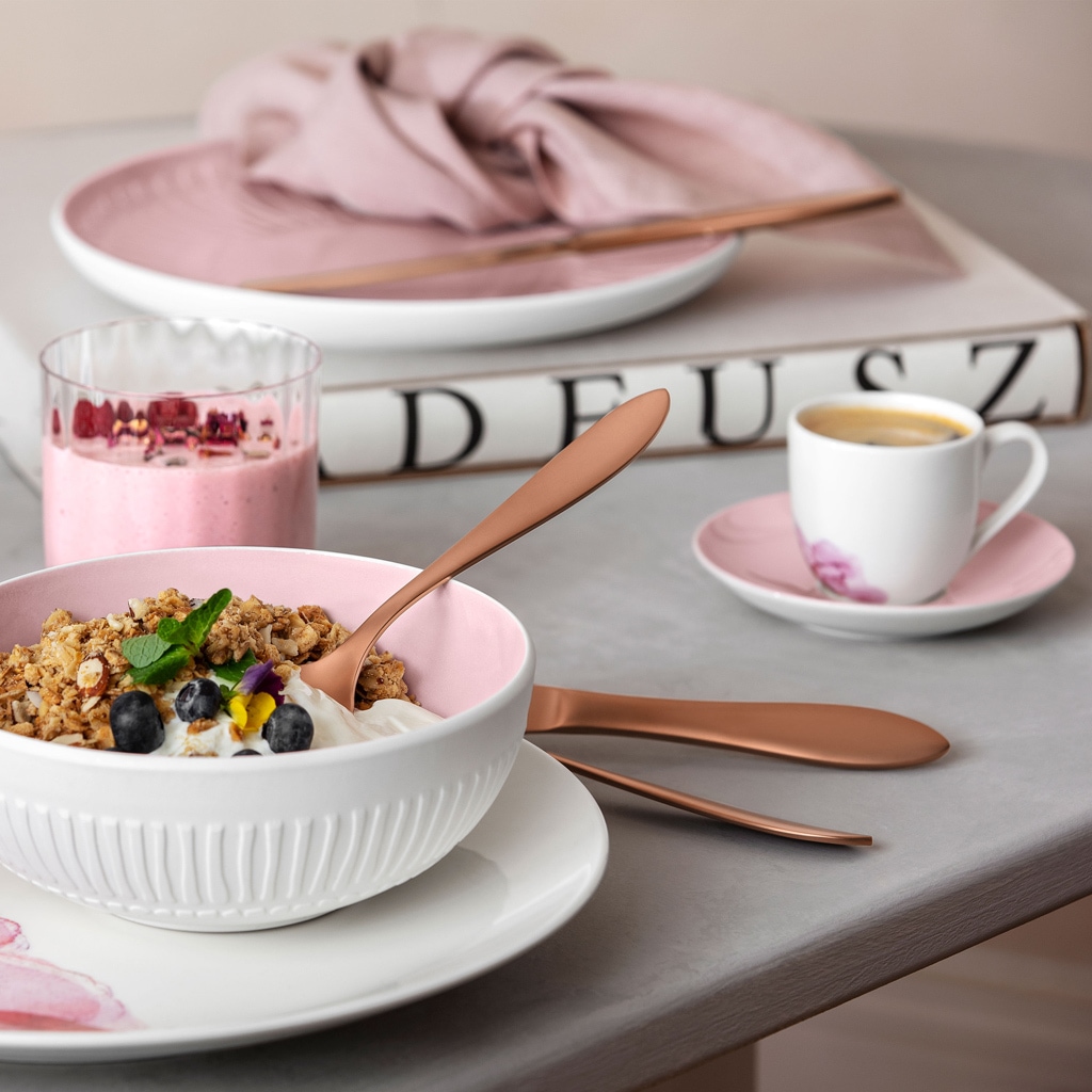 Villeroy & Boch Tasse »Espressotassen mit Untertassen Rose Garden 70 ml 6er Set rosa«