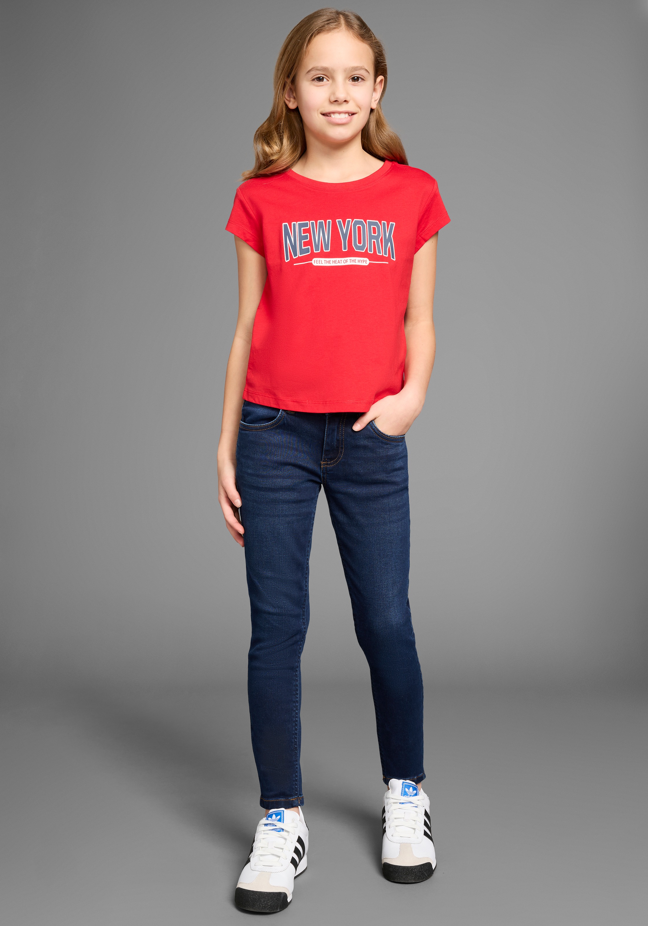 KIDSWORLD T-Shirt »New York - Print«, Kurzarm, gerade Passform, mit stylischem Druck