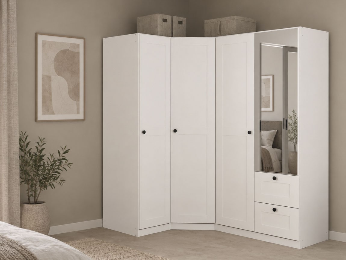 OTTO home Schrank-Set »Mehrzweckschrank Aktenschrank Möbel Mietswohnung Schlafzimmer YLVA« Set, Schenkelmaß: 131x176 cm, Höhe 197 cm, 3 Stk. tlg.