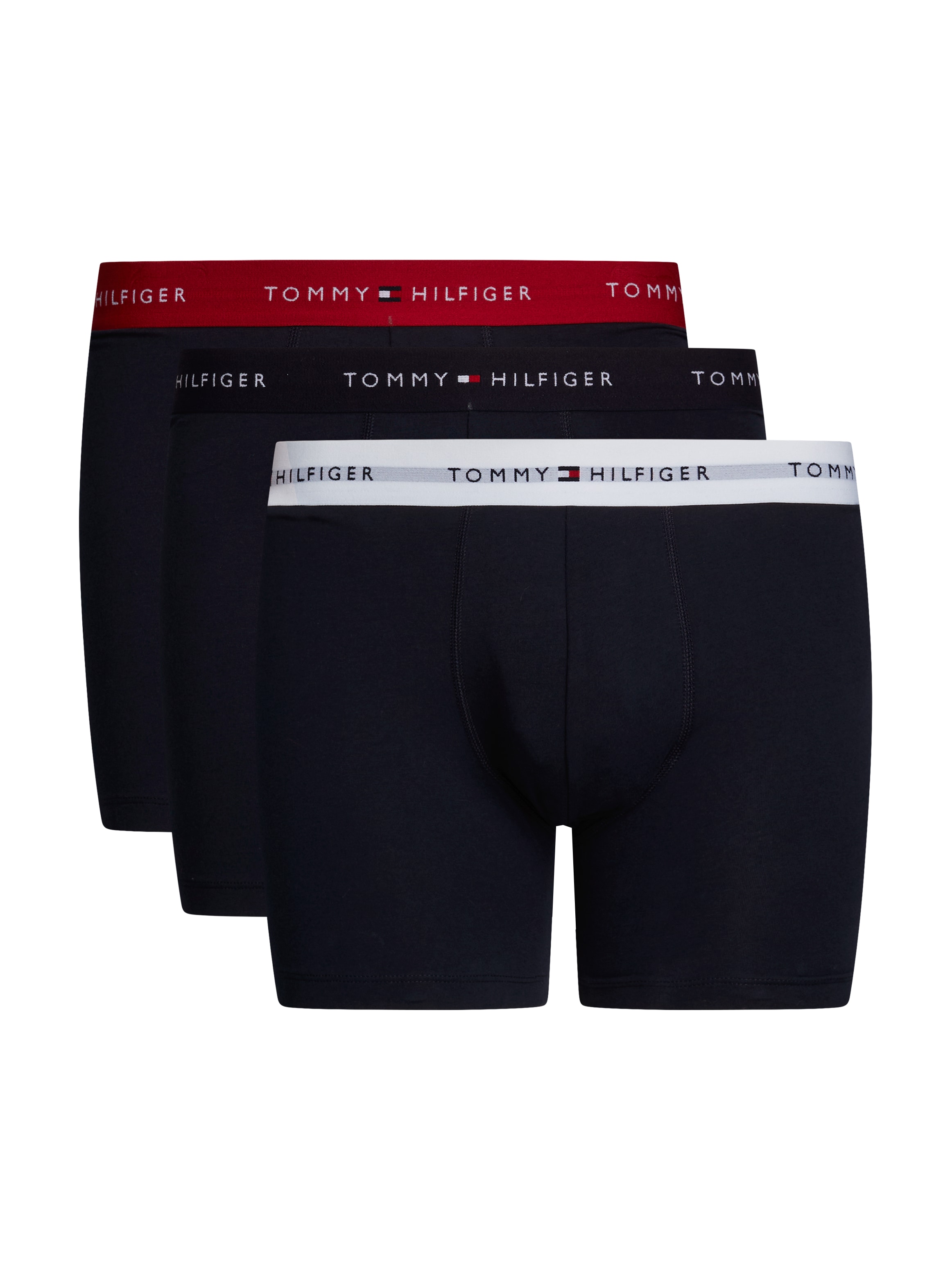 Tommy Hilfiger Underwear Boxershorts »3P BOXER BRIEF WB«, (Packung, 3 St., 3er-Pack), mit kontrastfarbenem Logobund