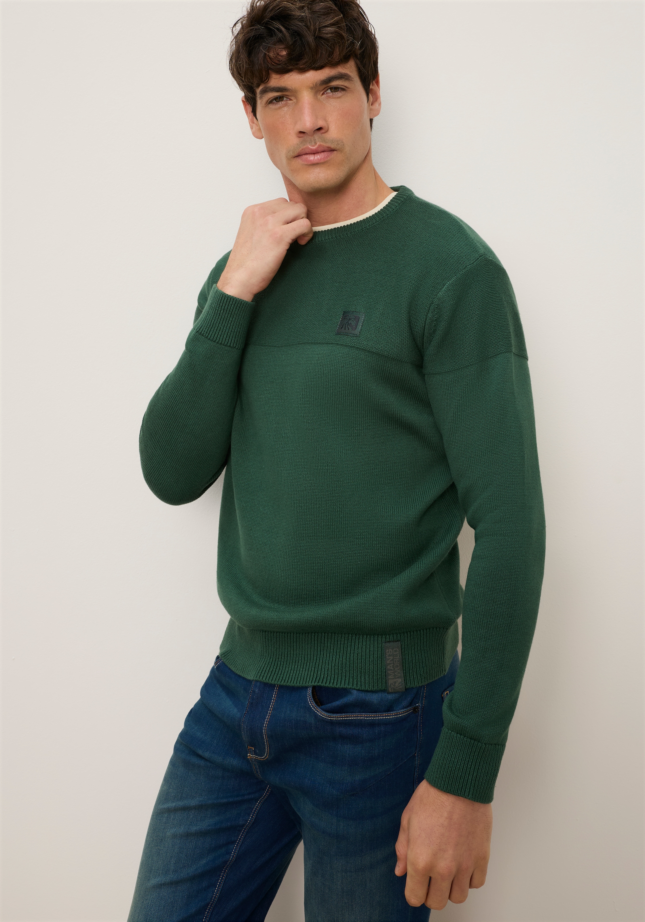 Man's World Rundhalspullover »Neuen Kollektion! Highlight 2 Strickstrukturen« aus Strick, mit Rippbündchen am Ausschnitt, reguläre Passform