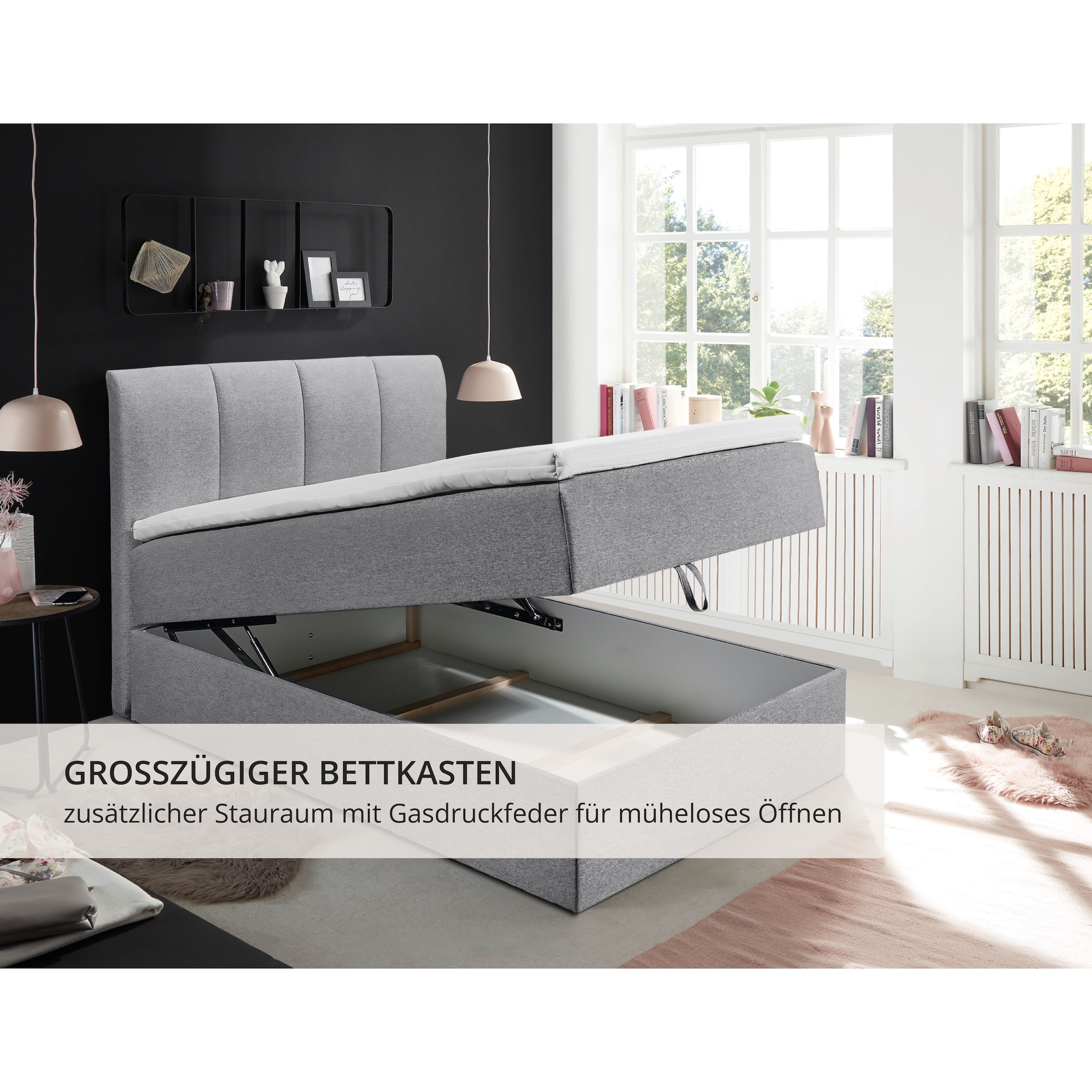 ED EXCITING DESIGN Boxbett »"Granada" OTTOs Choice, Topseller inkl. Bettkasten und Topper« erhältlich in den Größen 120x200cm & 180x200cm