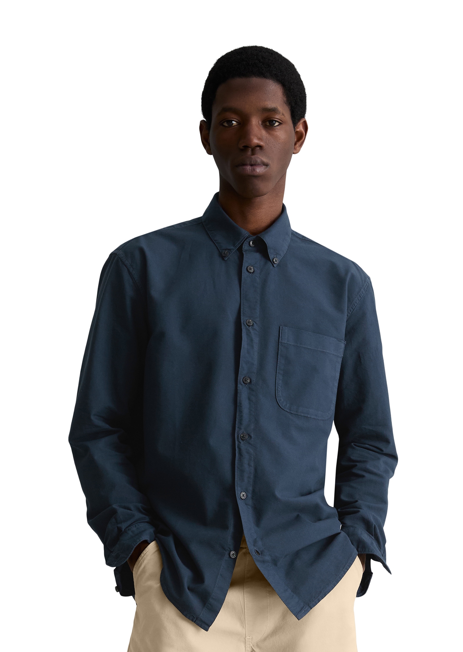 Marc O'Polo DENIM Langarmhemd Oxford-Hemd regular fit aus reiner Bio-Baumwolle