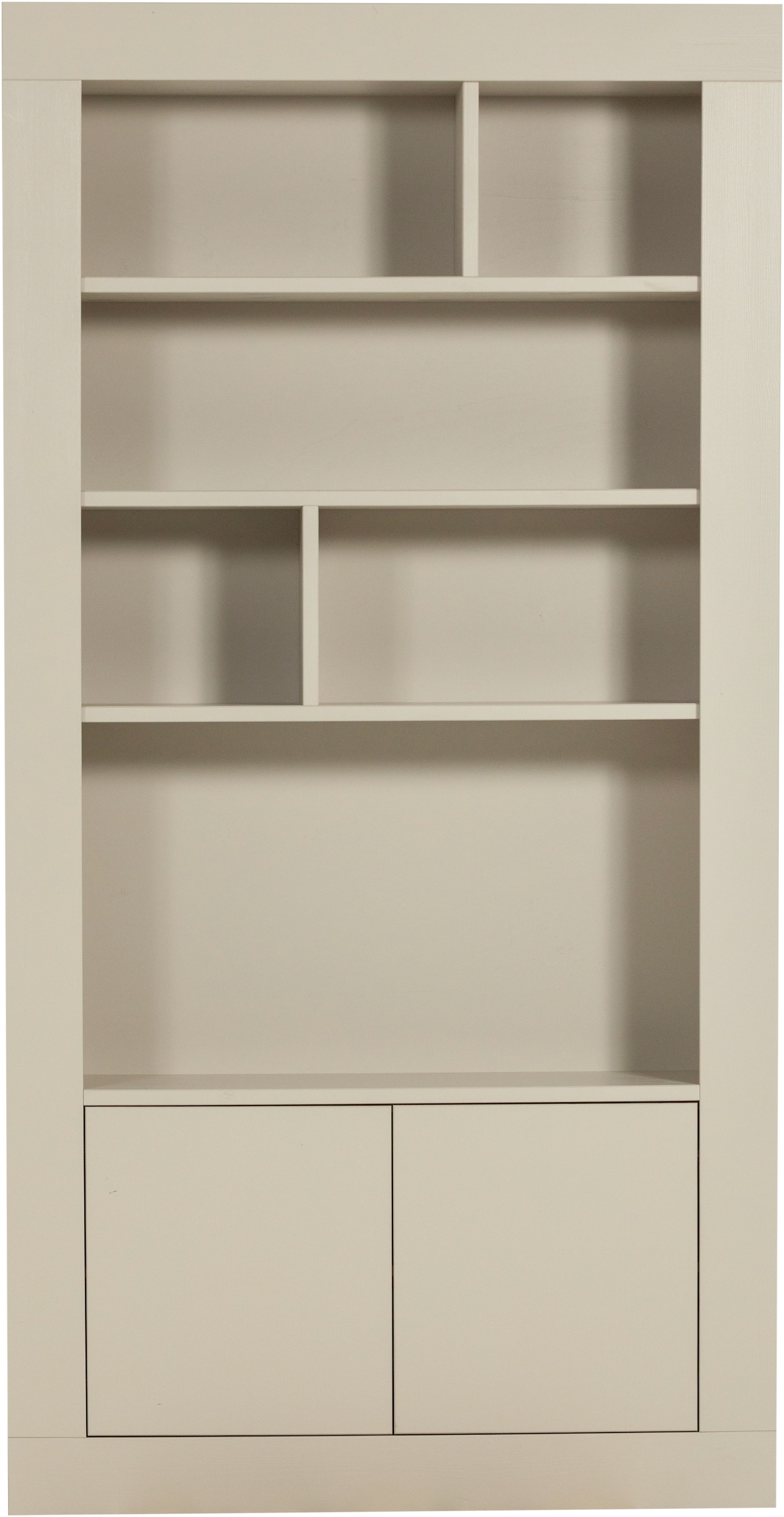 WOOOD Wandregal »Wallcover FSC®-Mix Massivkiefer mit Push-to-open B117 x T31 x H229 cm« Gespiegelt montierbar, Tragkraft 30 kg pro Einlegeboden,