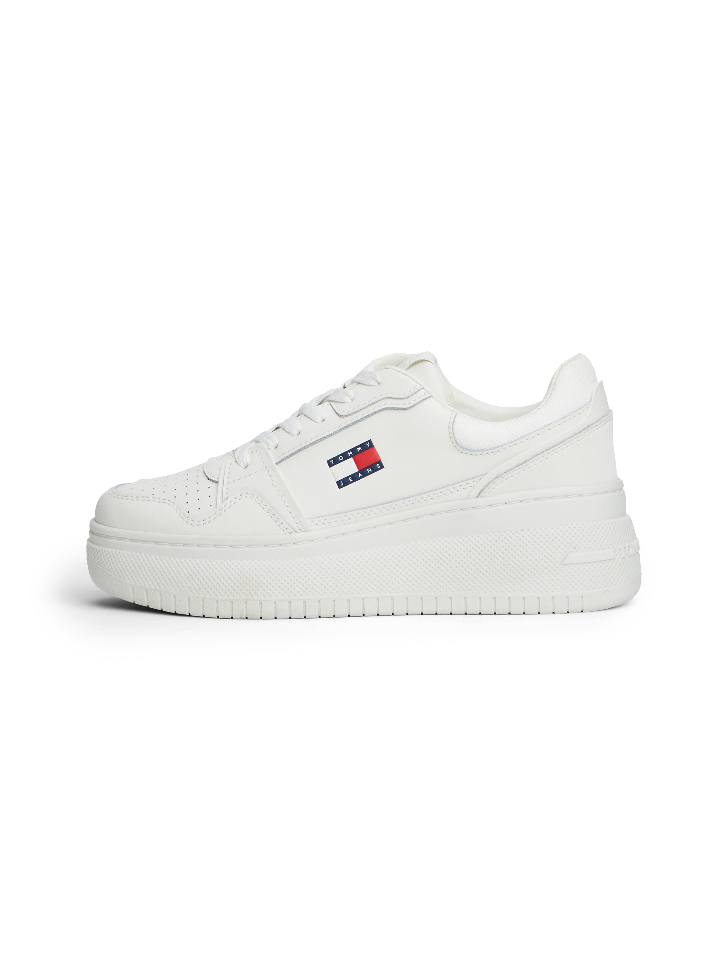 Tommy Jeans Keilsneaker »TJW RETRO BASKET FLATFORM«  , Plateau, Freizeitschuh, Schnürschuh, mit Lochmuster, im Basket-Look