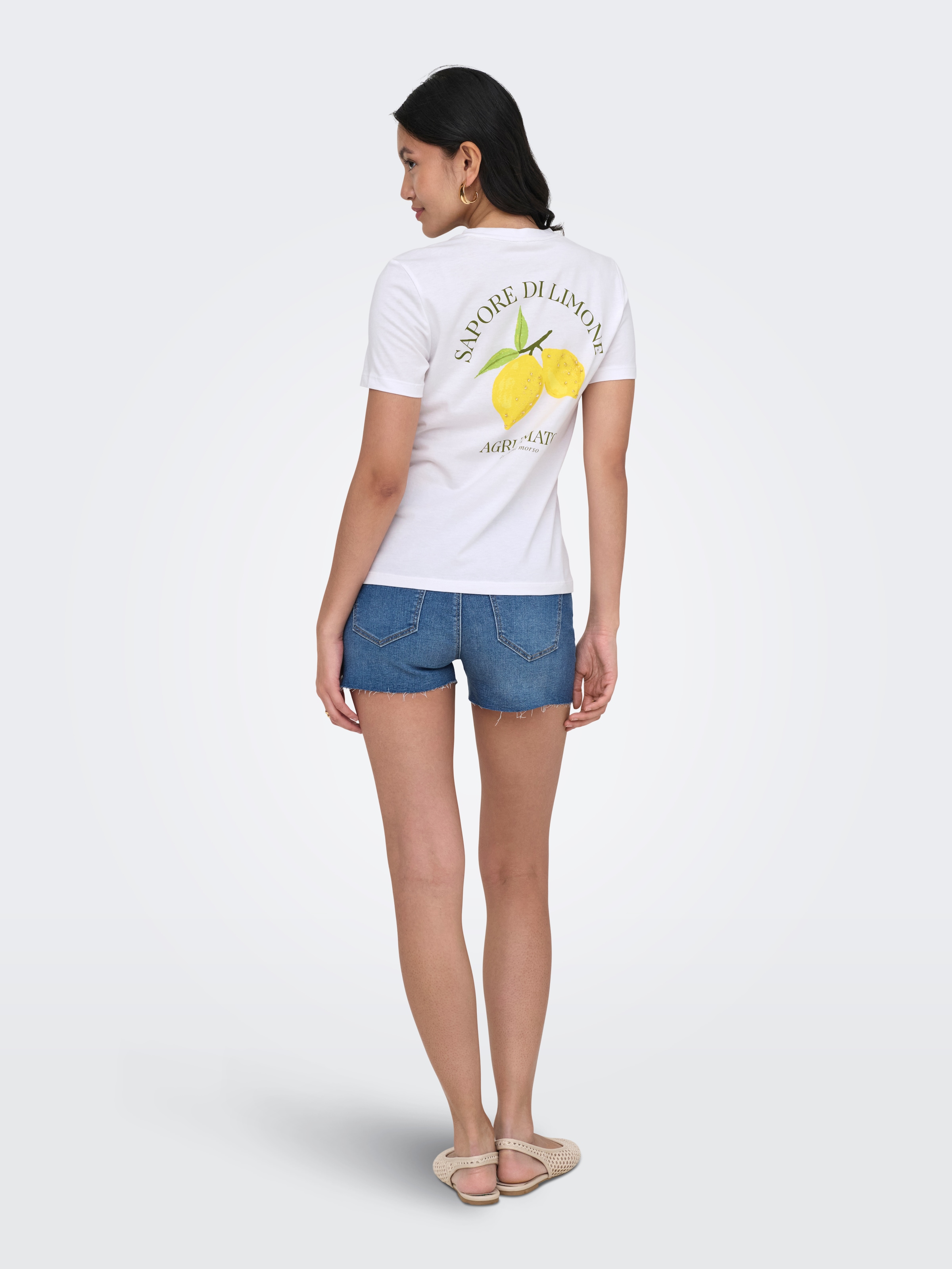 ONLY T-Shirt »ONLKITA S/S PEARL TOP BOX JRS« Baumwolle, regular fit, Rundhals