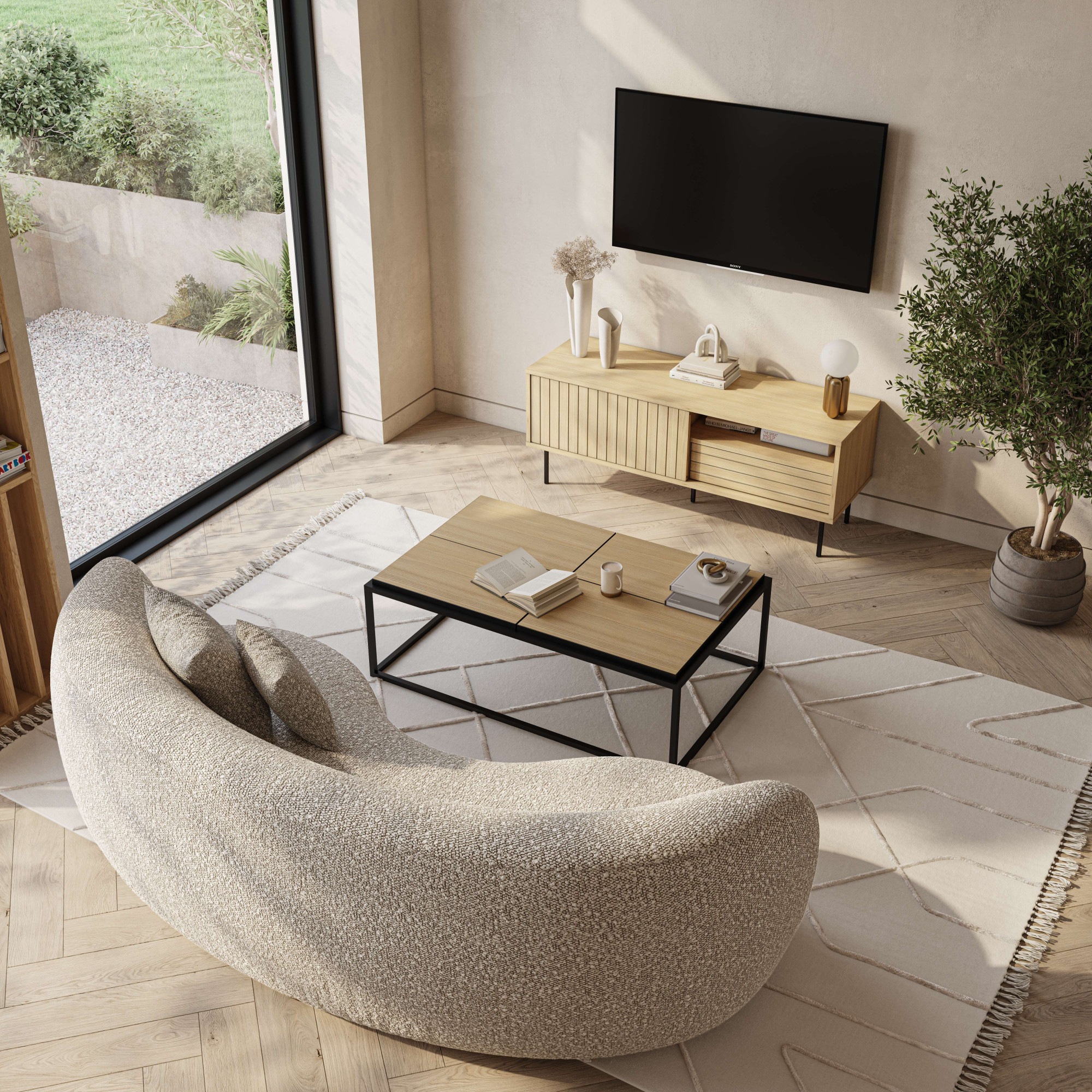 TemaHome Couchtisch »Douro Sofatisch, Wohnzimmertisch, Kaffeetisch,«, mit Metallgestell, Breite 120 cm, mit 3 oder 4 kleine tischplatten