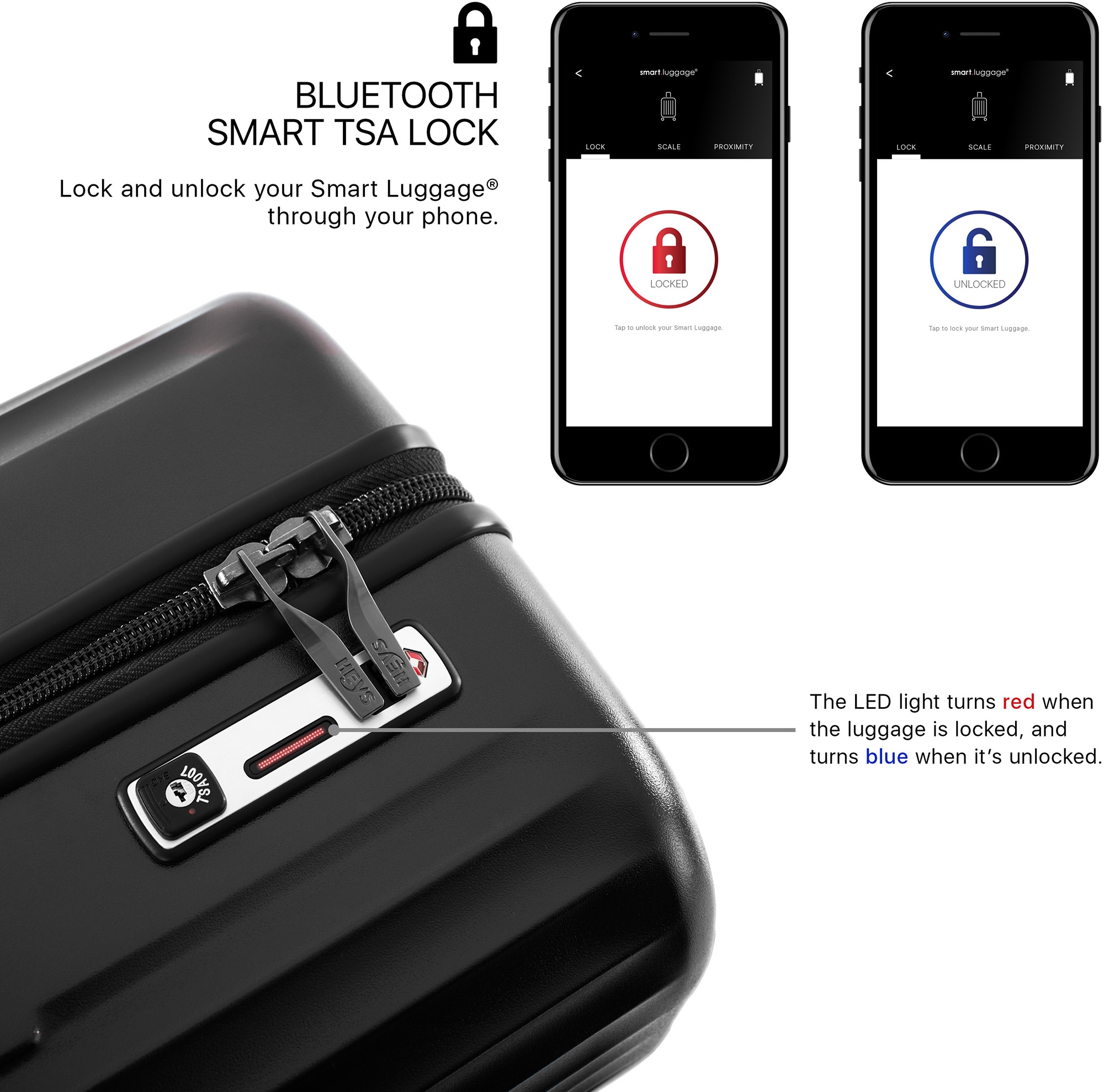 Heys Hartschalen-Trolley »Smart Luggage®, 76 cm«, 4 Rollen, Koffer groß vollständig venetztes High-End-Gepäck mit App-Funktion