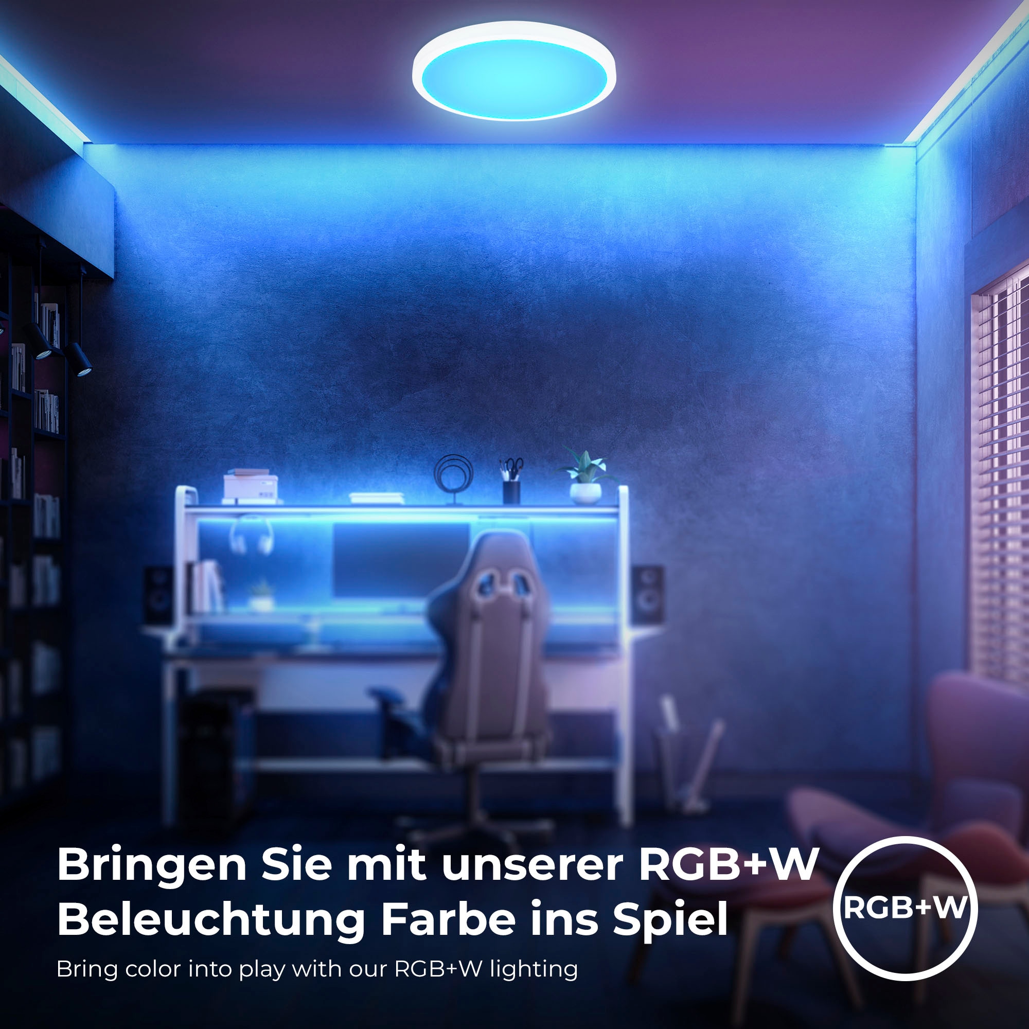 B.K.Licht LED Deckenleuchte »BK_DL1585 WiFi CCT LED Deckenleuchte mit App-Steuerung«, 1 flammig, Leuchtmittel LED-Modul | LED fest integriert, Inkl. Nachtlichtfunktion, Timerfunktion Memoryfunktion, Farbwechsel