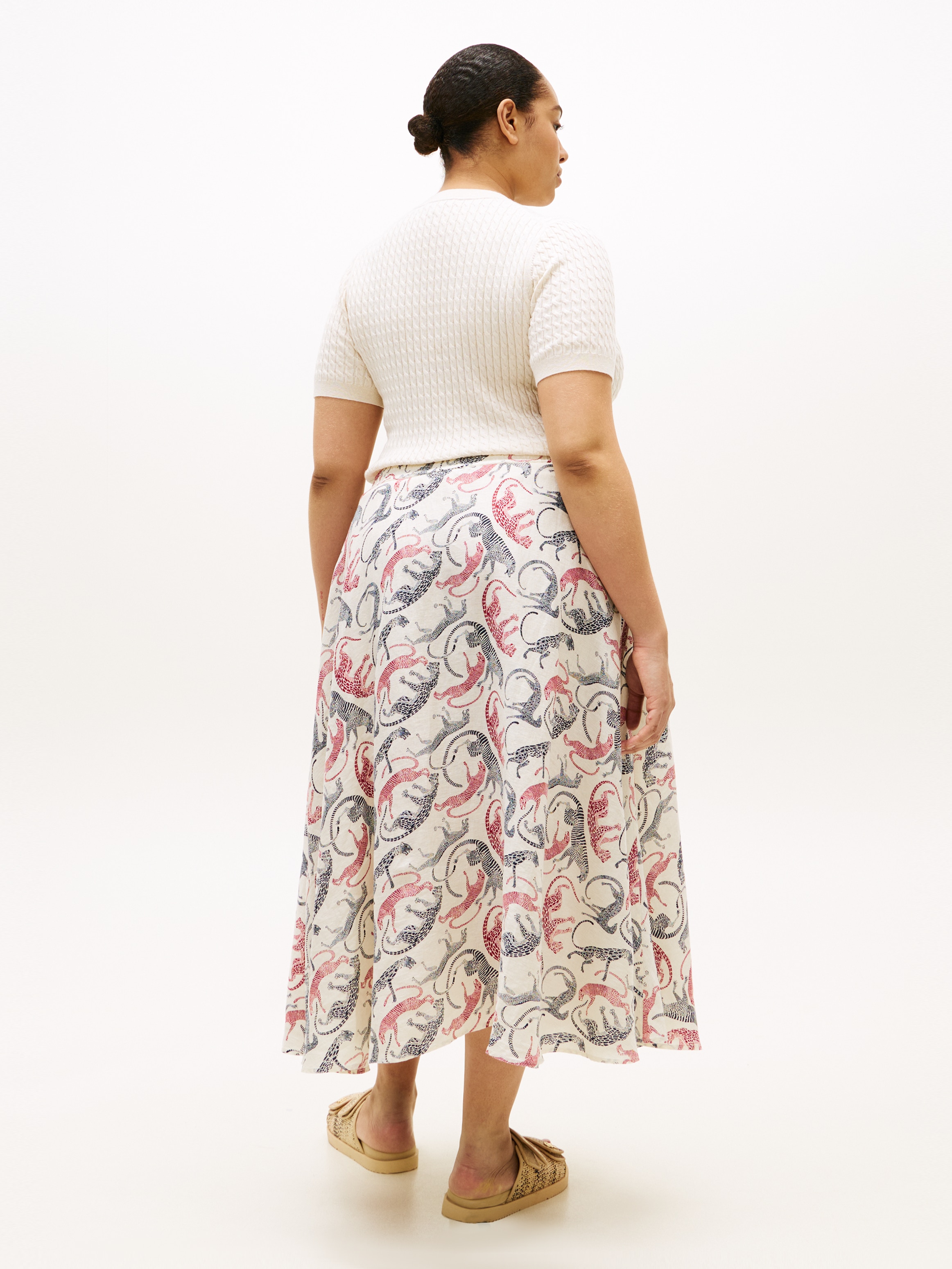 Tommy Hilfiger Curve A-Linien-Rock »CRV ESS LINEN FLARE SKIRT« in großen Größen, in ausgestellter Form