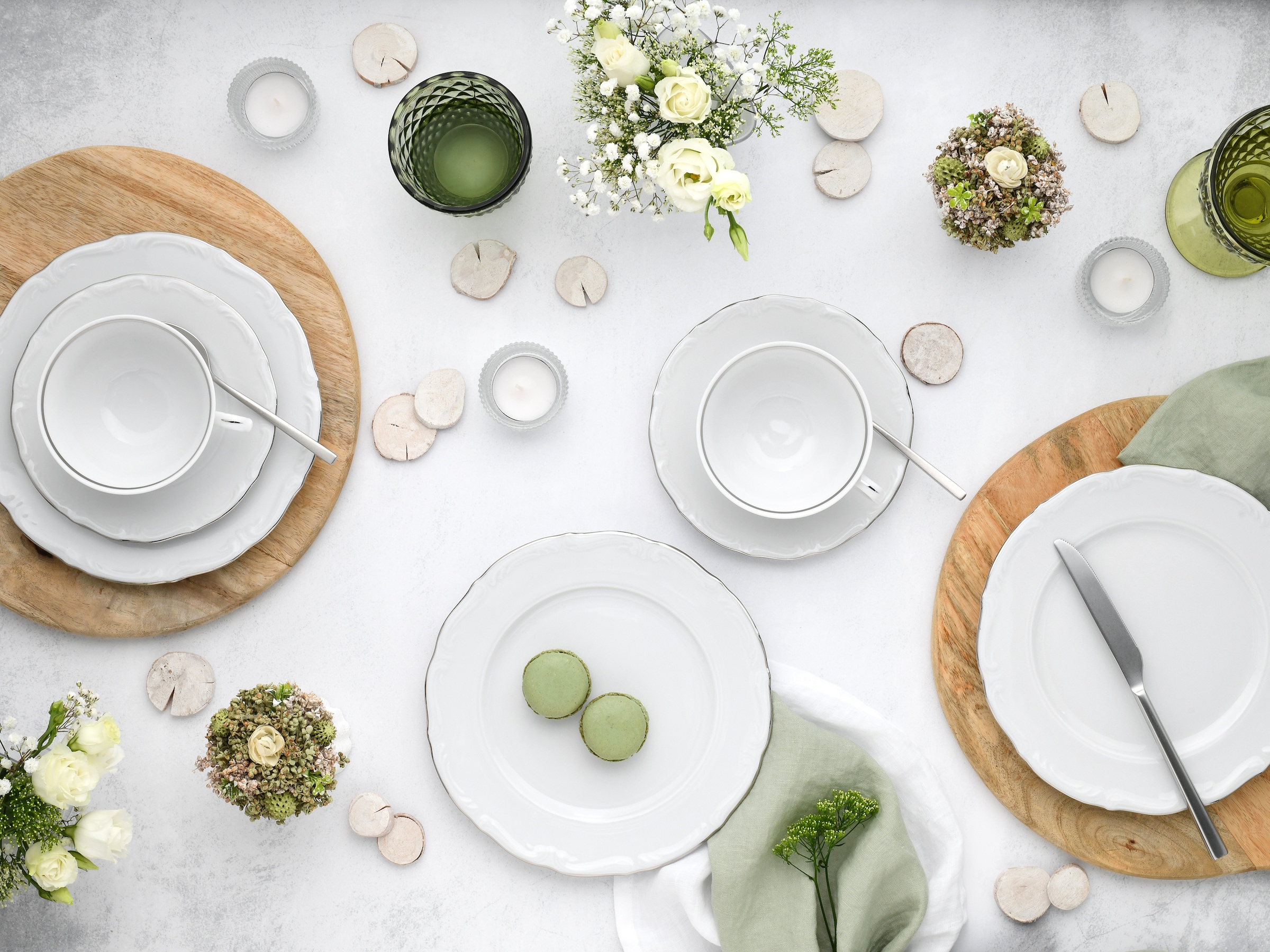 CreaTable Kaffeeservice »Maria Theresia, KaffeeService 18-tlg« Traditionelle Porzellanform