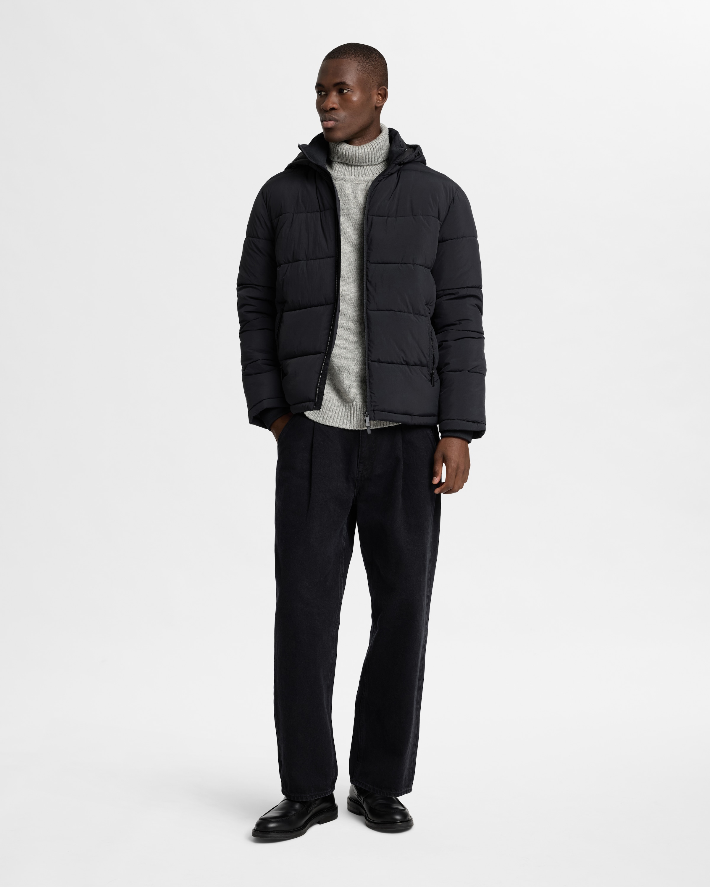 SELECTED HOMME Outdoorjacke »SLHCOOPER PUFFER JKT NOOS«, mit Kapuze