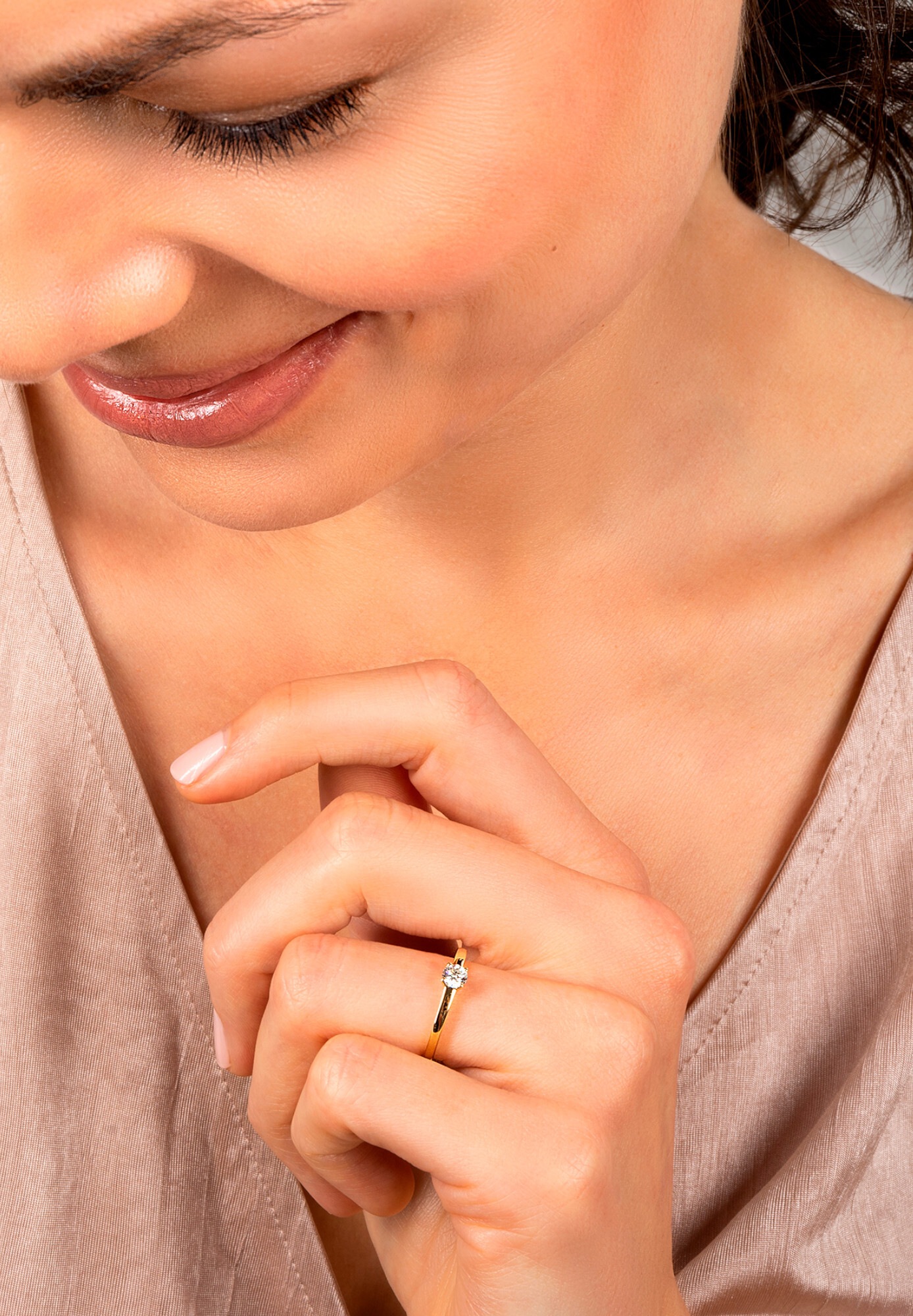 ONE ELEMENT Diamantring »0.25 ct Diamant Brillant Ring aus 585 Gelbgold«