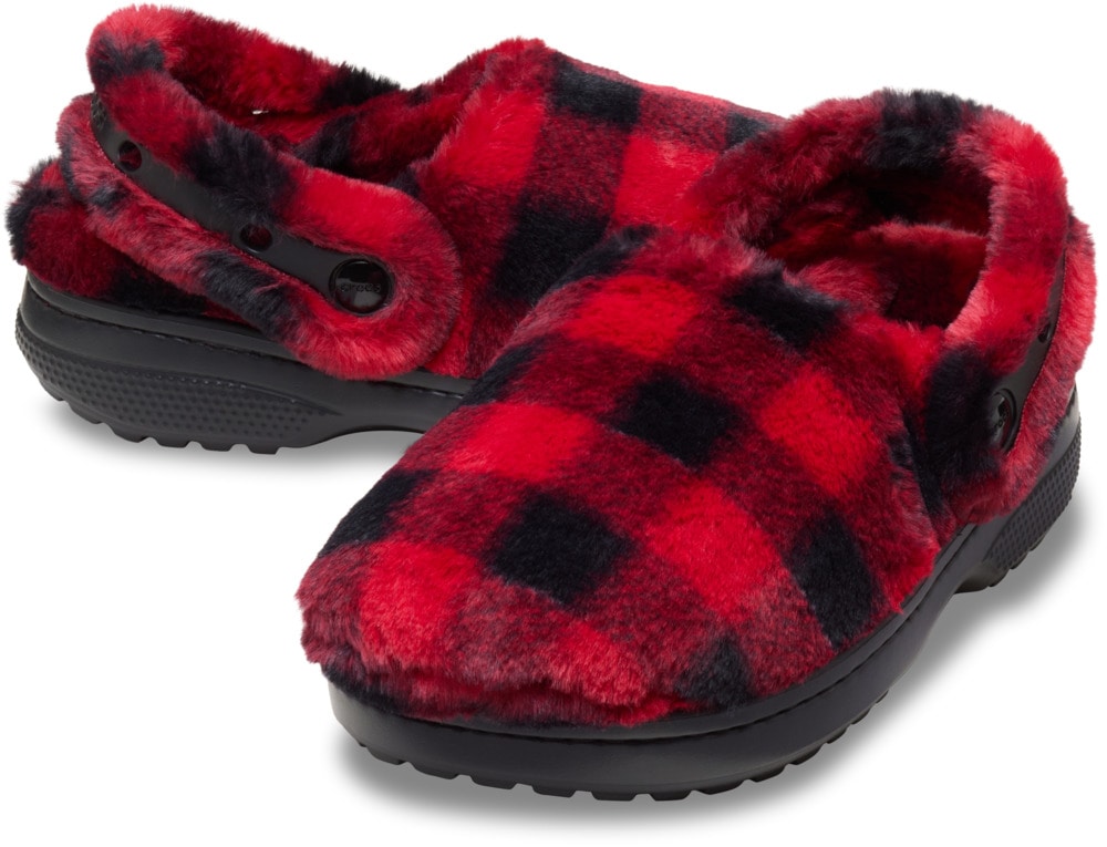 Crocs Hausschuh »Classic Buff Check Cozzy Slipper«  Pantoffel, Mule mit kariertem Muster