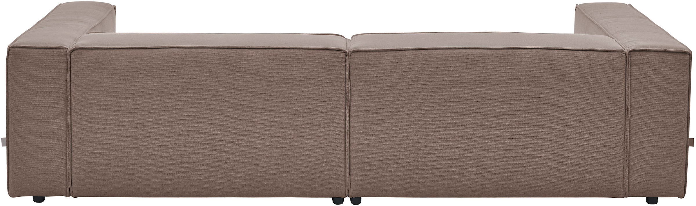 LeGer Home by Lena Gercke 3-Sitzer »PIARA, Couch mit Kedernaht, Sofa in Cord, Leinenoptik o. Strukturstoff«, schwarze Füße, bequemer Sitzkomfort