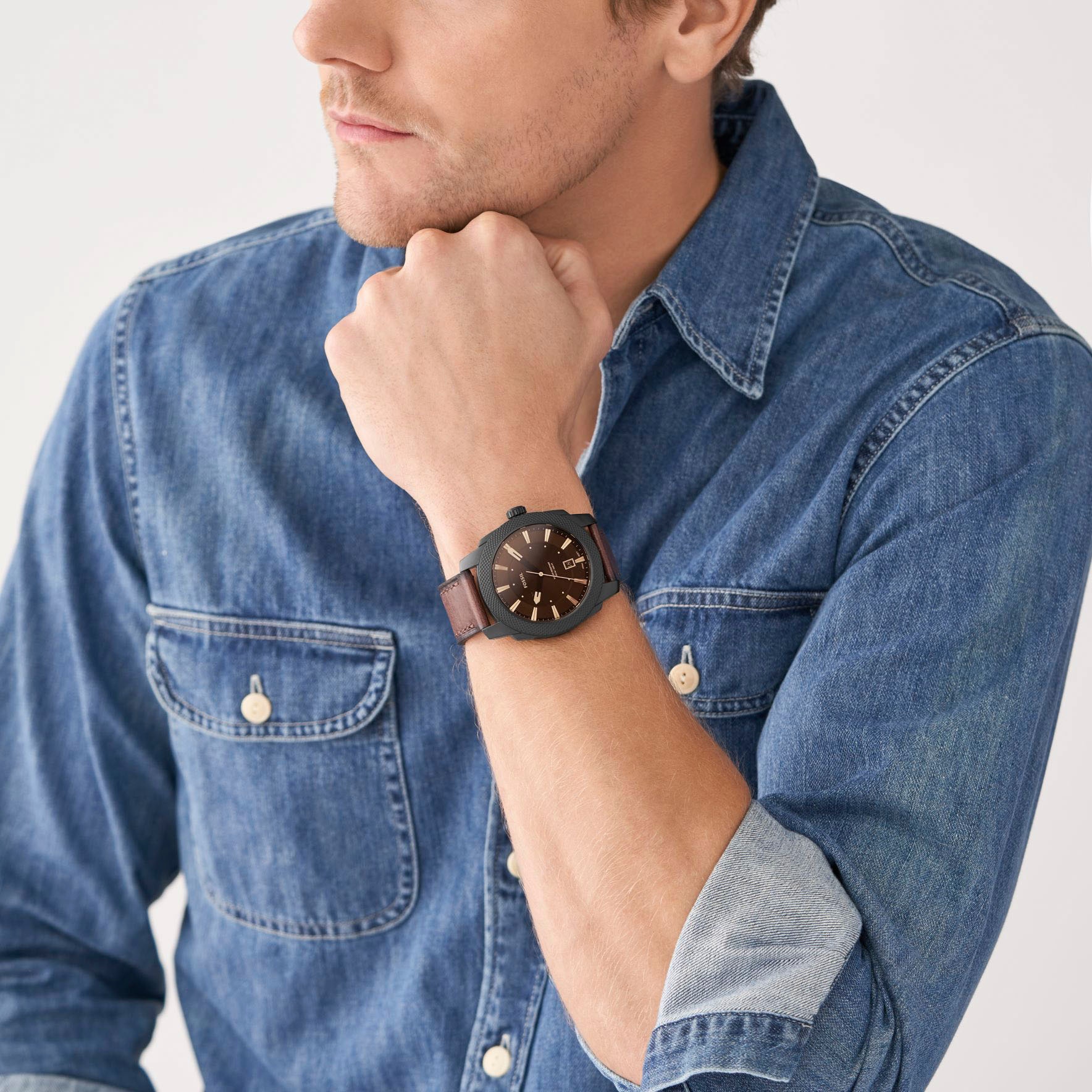 Fossil Quarzuhr »MACHINE«, Armbanduhr, Herrenuhr, Datum, Edelstahlarmband, bis 10 bar wasserdicht