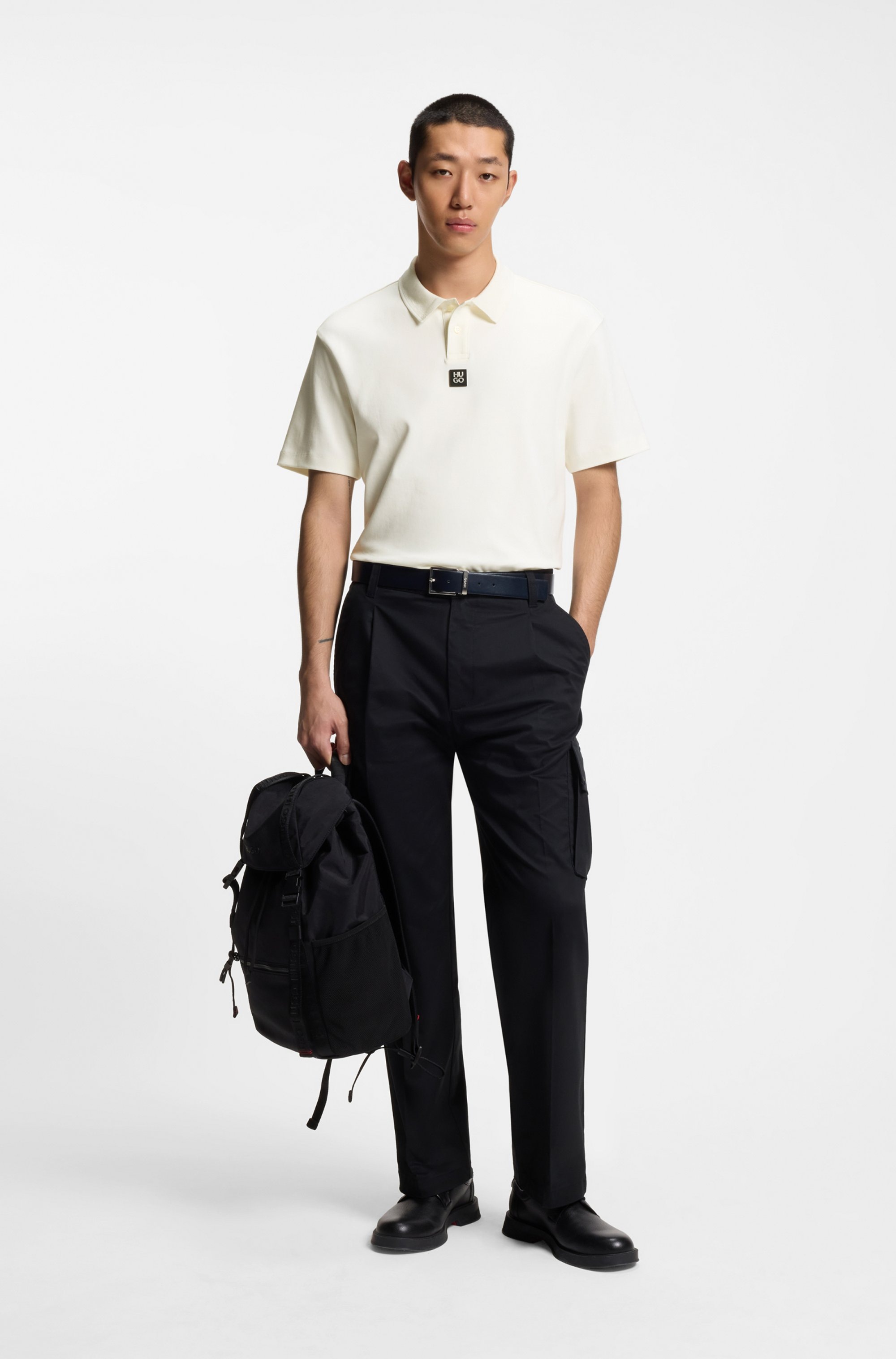 HUGO Poloshirt »Deabono_D Metal Logo« Regular Fit , Premium Interlock Cotton