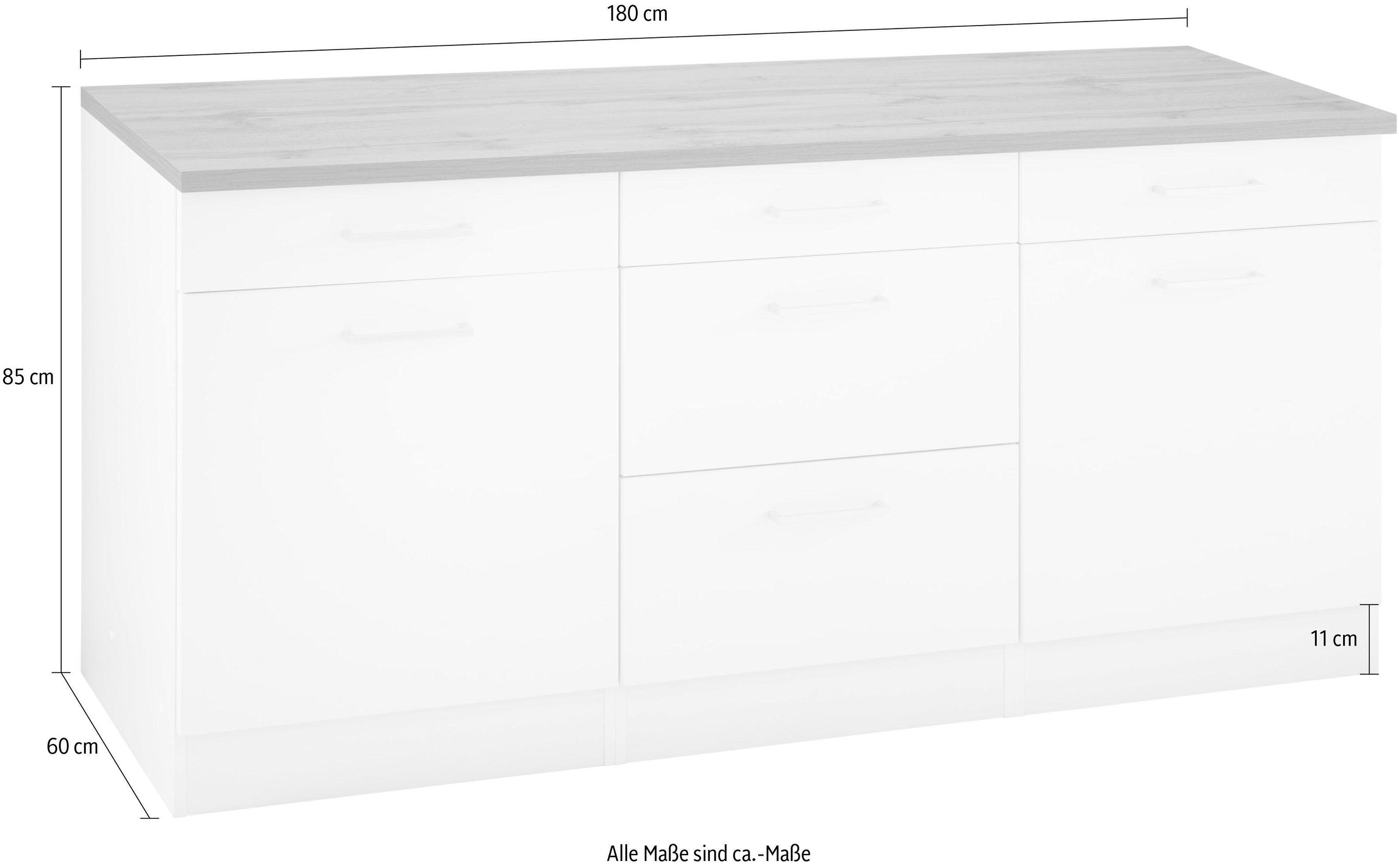 KOCHSTATION Unterschrank »KS-Kehl«, Breite 180 cm