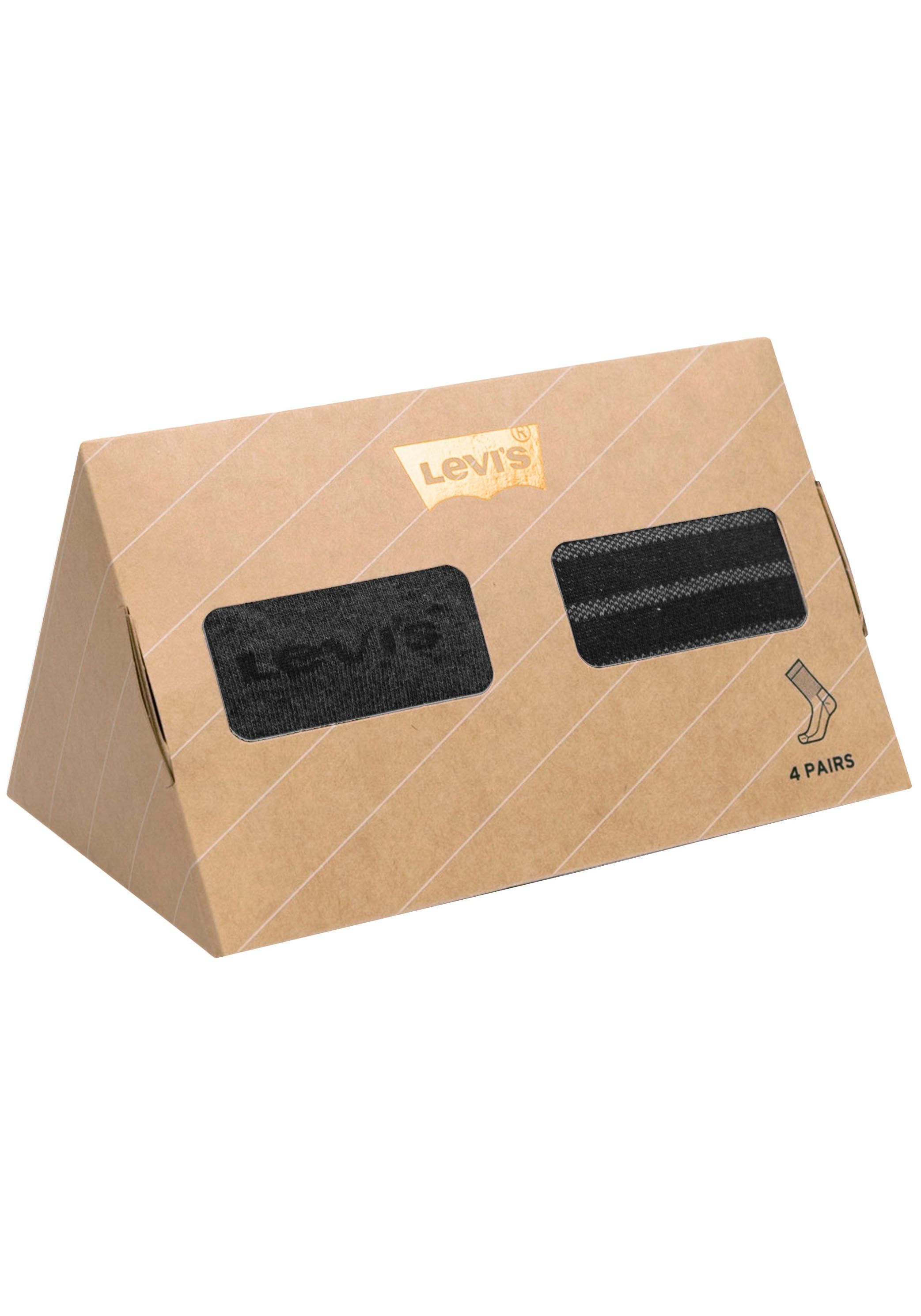 Levi's® Socken, (Packung, 4er-Pack), mit breitem Logobund
