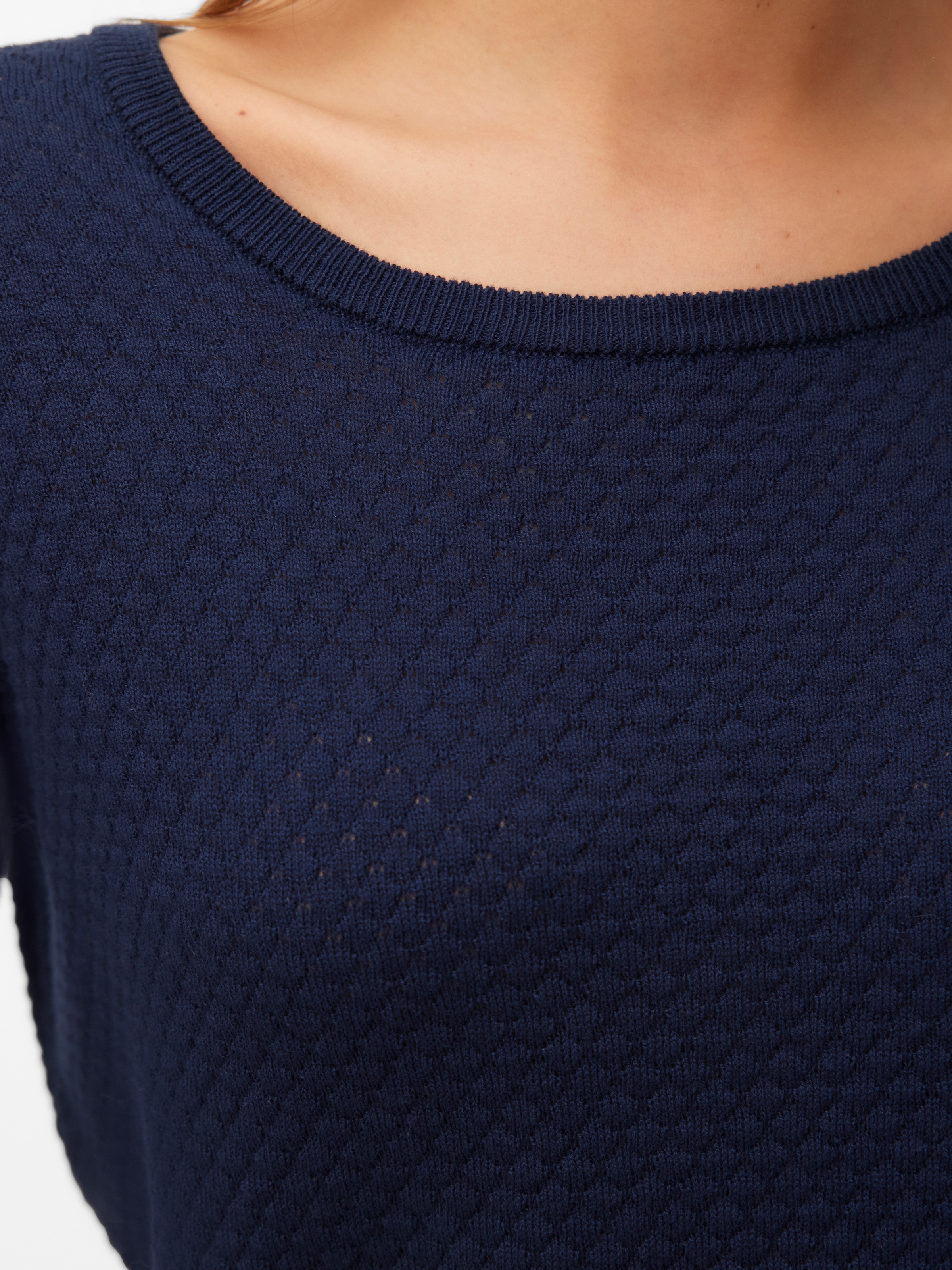 Vero Moda Rundhalspullover »VMCARE STRUCTURE LS O-NECK BLOU NOOS« mit Strukturmuster