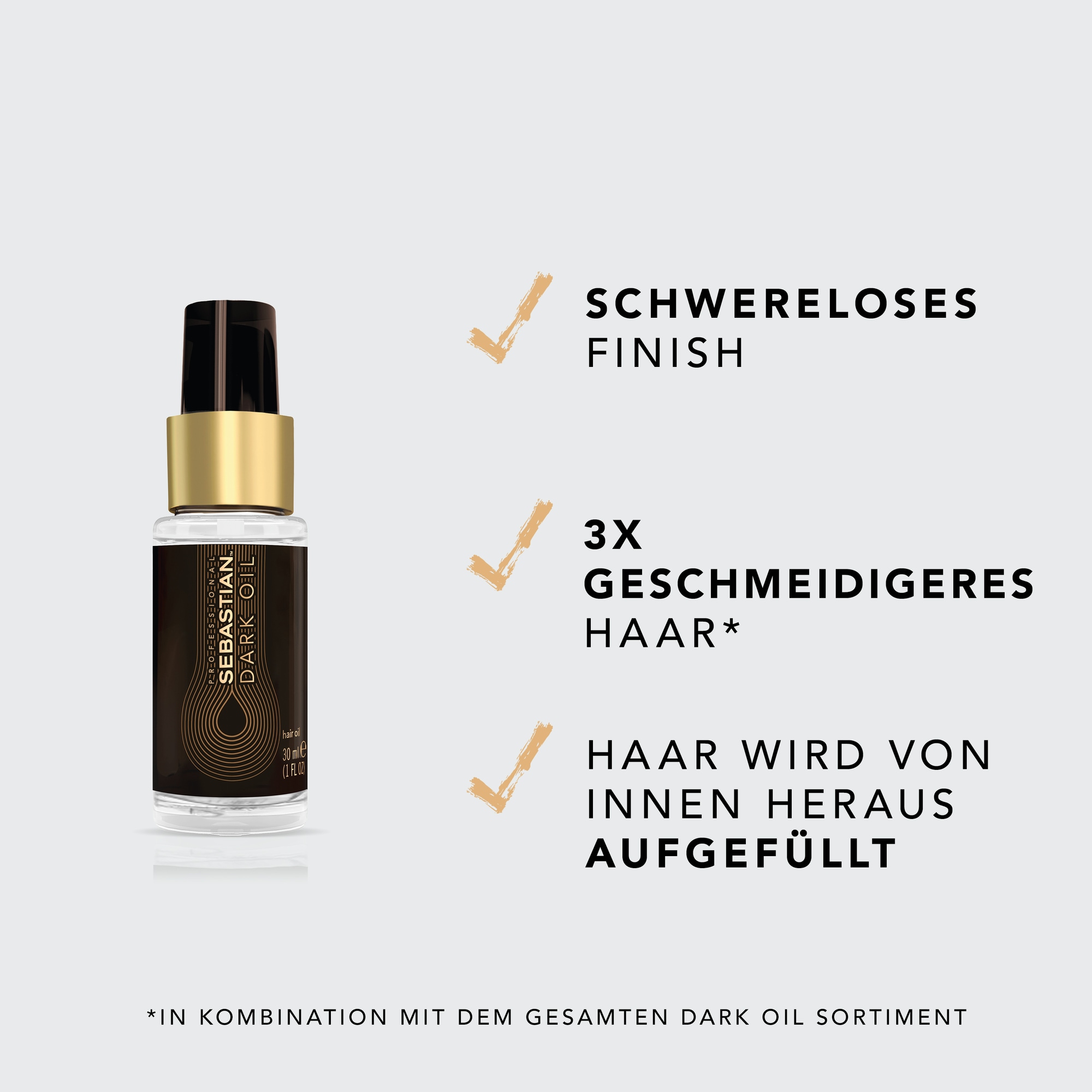 Sebastian Professional Haaröl »DarkOil Oil« leichte Pflege, reichhaltige Öle, sorgt für geschmeidiges Haar