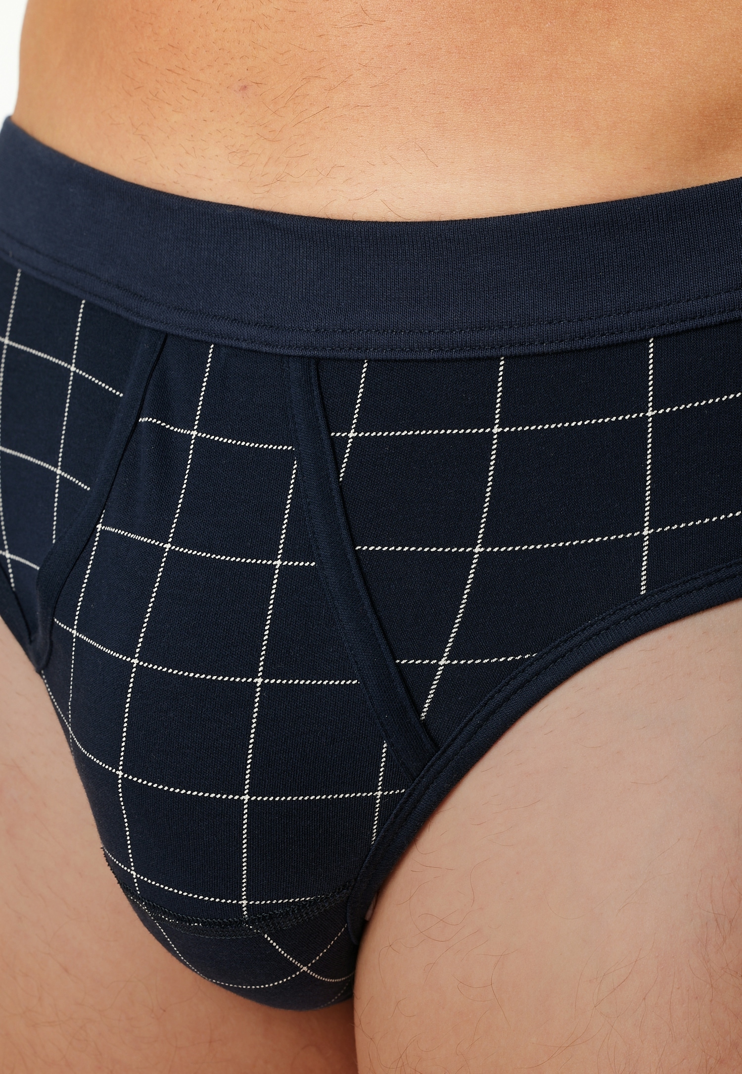 Schiesser Slip »Fine Interlock« mit Eingriff, kariert