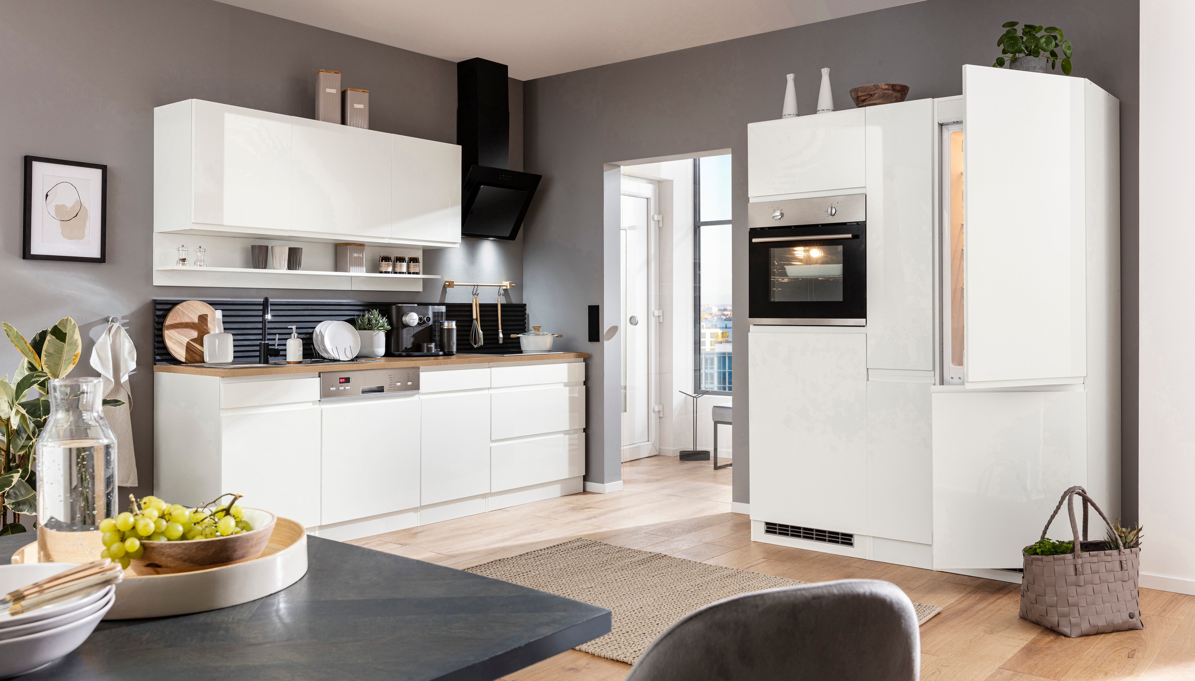 KOCHSTATION Küchenzeile »KS-Virginia«, Breite 390 cm, mit Glaskeramik-oder Induktionskochfeld
