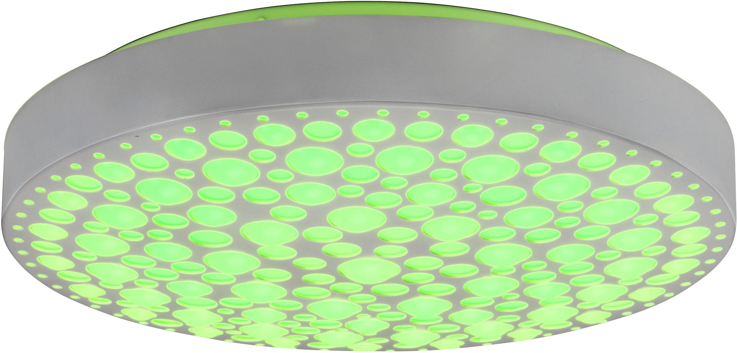REALITY Leuchten LED Deckenleuchte »Chizu«, 1 flammig, Leuchtmittel LED-Board | LED fest integriert, Regenbogen RGB-Wechsel, dimmbar per Fernbedienung, Memory, Nachtlicht