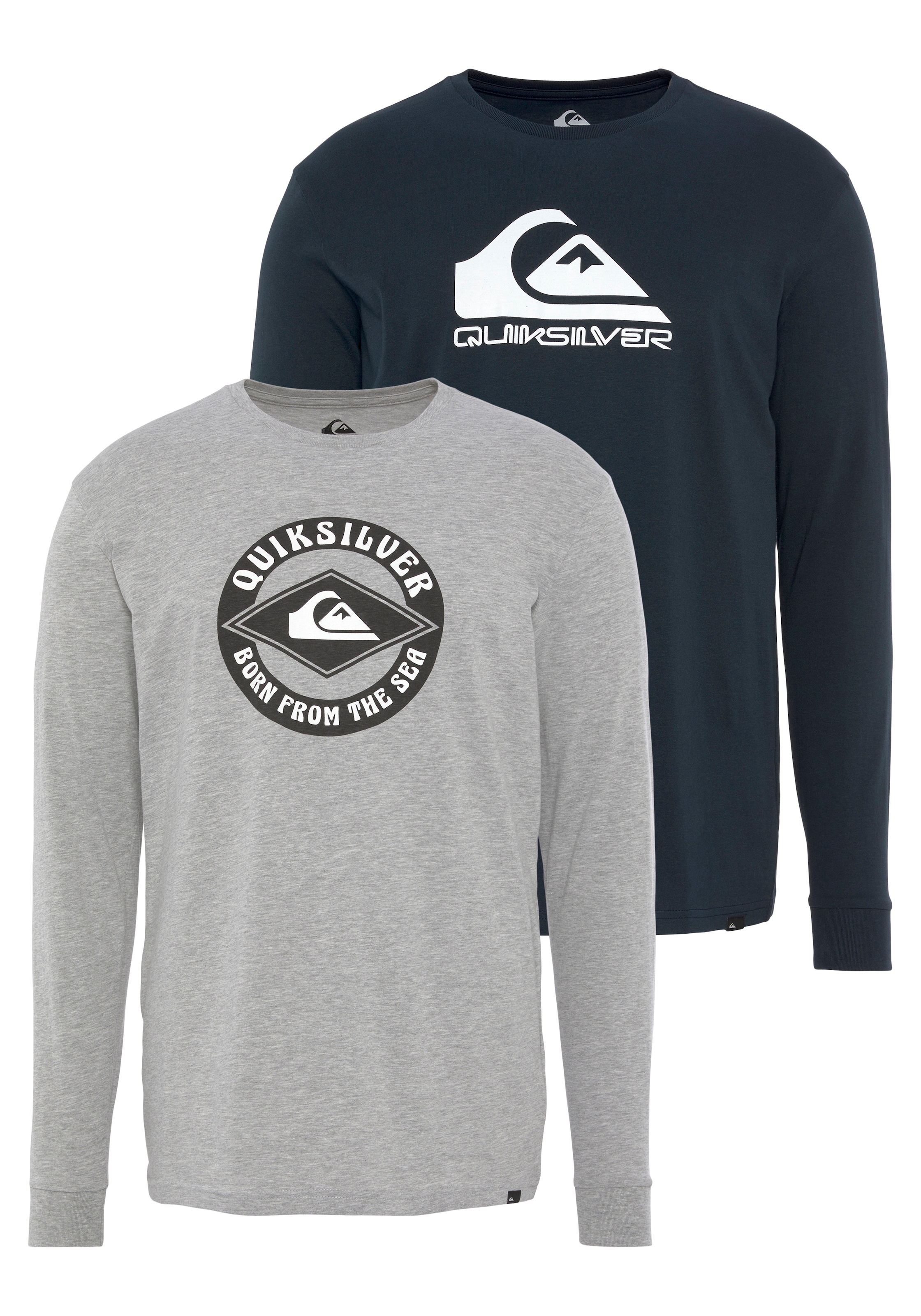 Quiksilver Langarmshirt »Herren Doppelpack mit Logodruck«, (Packung, 2  tlg.) online shoppen bei OTTO | Sport-T-Shirts