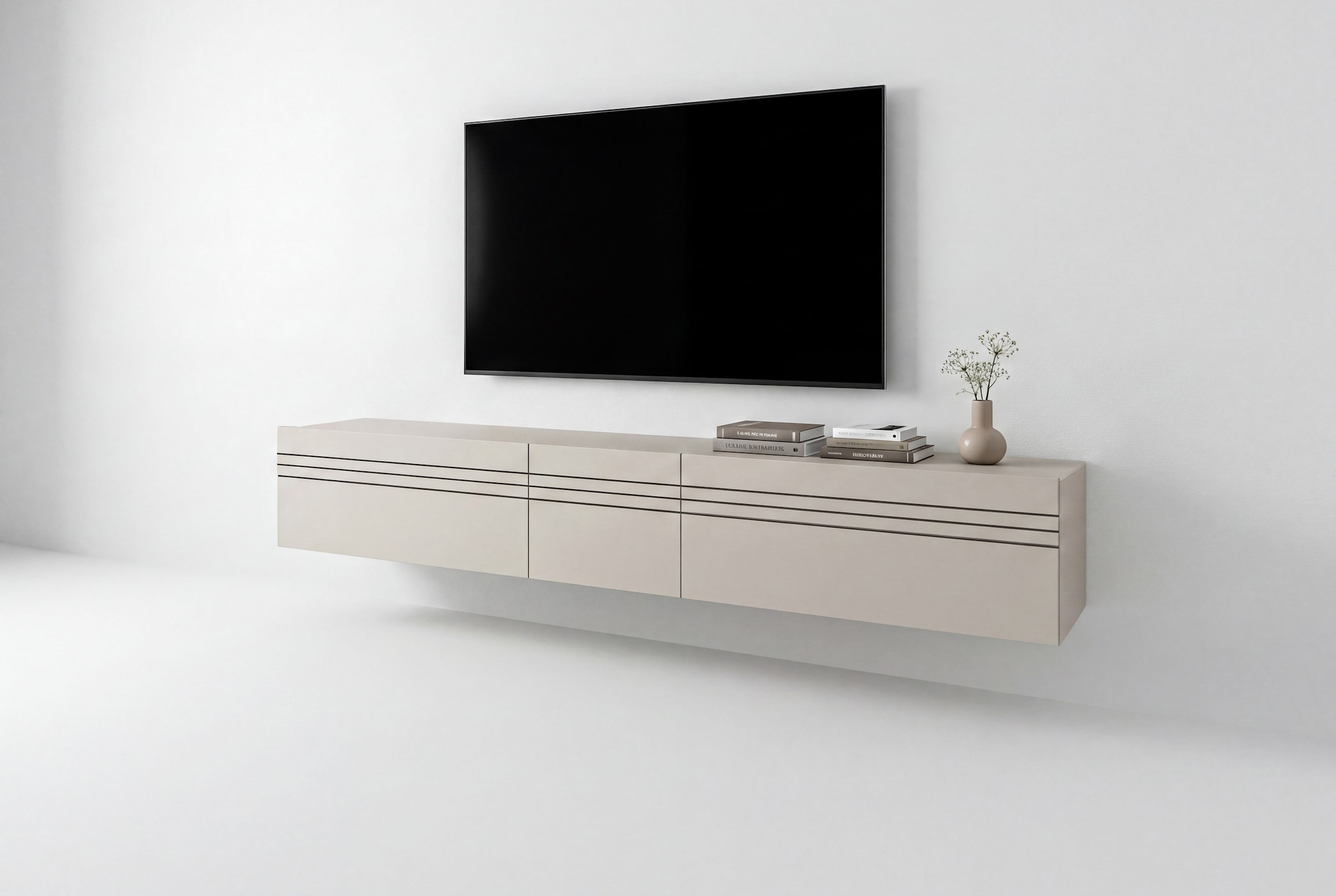 OTTO home Lowboard »SPIAGGIA, 3-teiliges Set, Breite 225cm, stehend & hängend montierbar« TV-Möbel, TV-Schrank, TV-Lowboard, Mediaboard