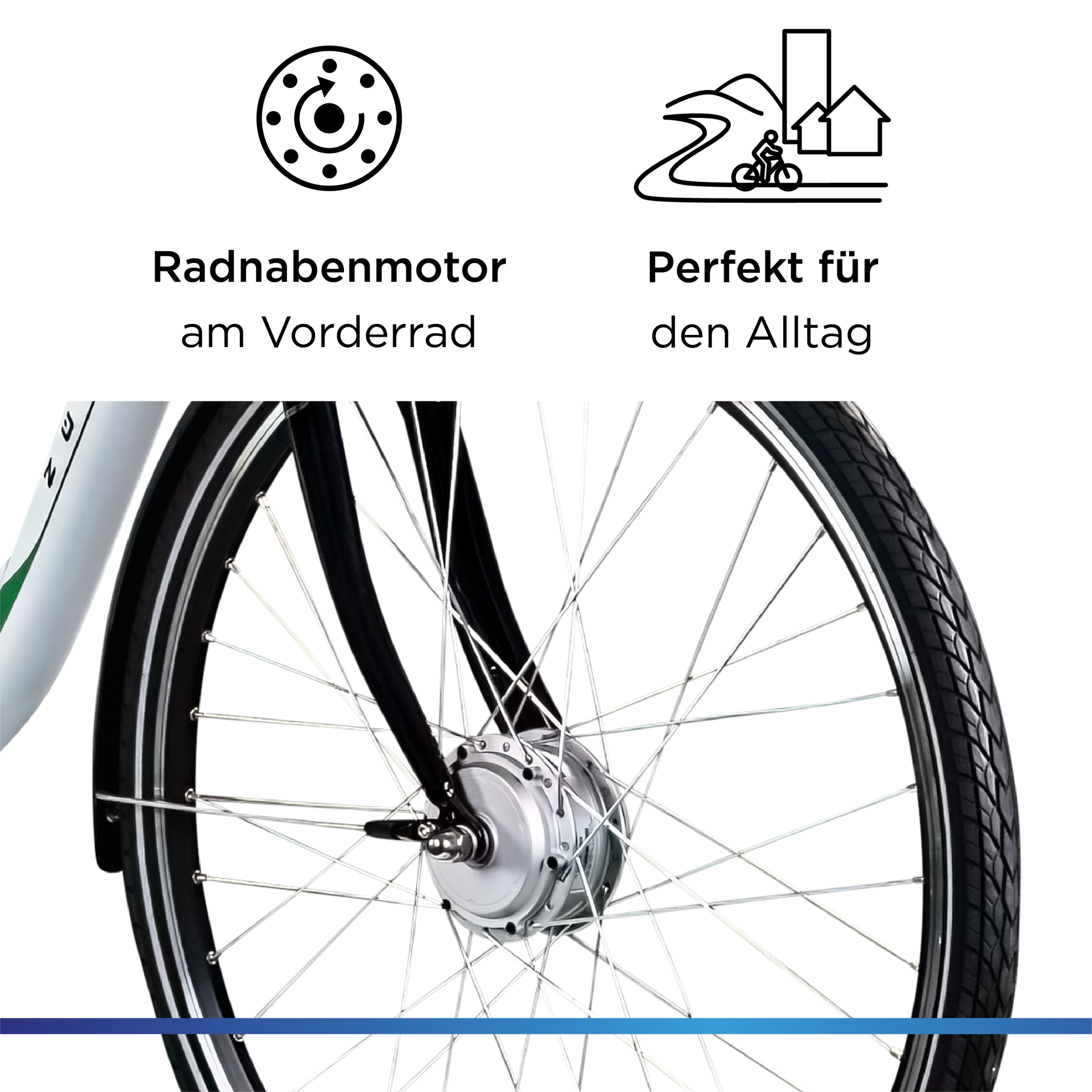 Zündapp »Z503« 7 Gang Shimano Tourney RD-TY21 Schaltwerk Kettenschaltung Frontmotor 250 W Pedelec, Elektrofahrrad für Damen u. Herren