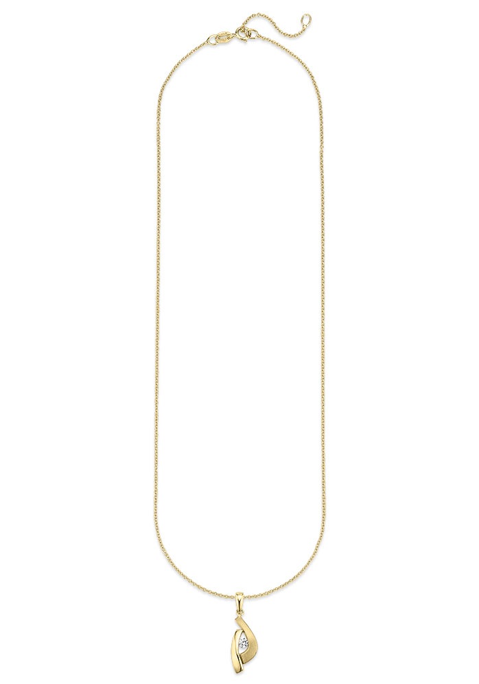 Bruno Banani Kette mit Anhänger »Schmuck Geschenk Silber 925 Halsschmuck Halskette Ankerkette«, mit Zirkonia (synth.)
