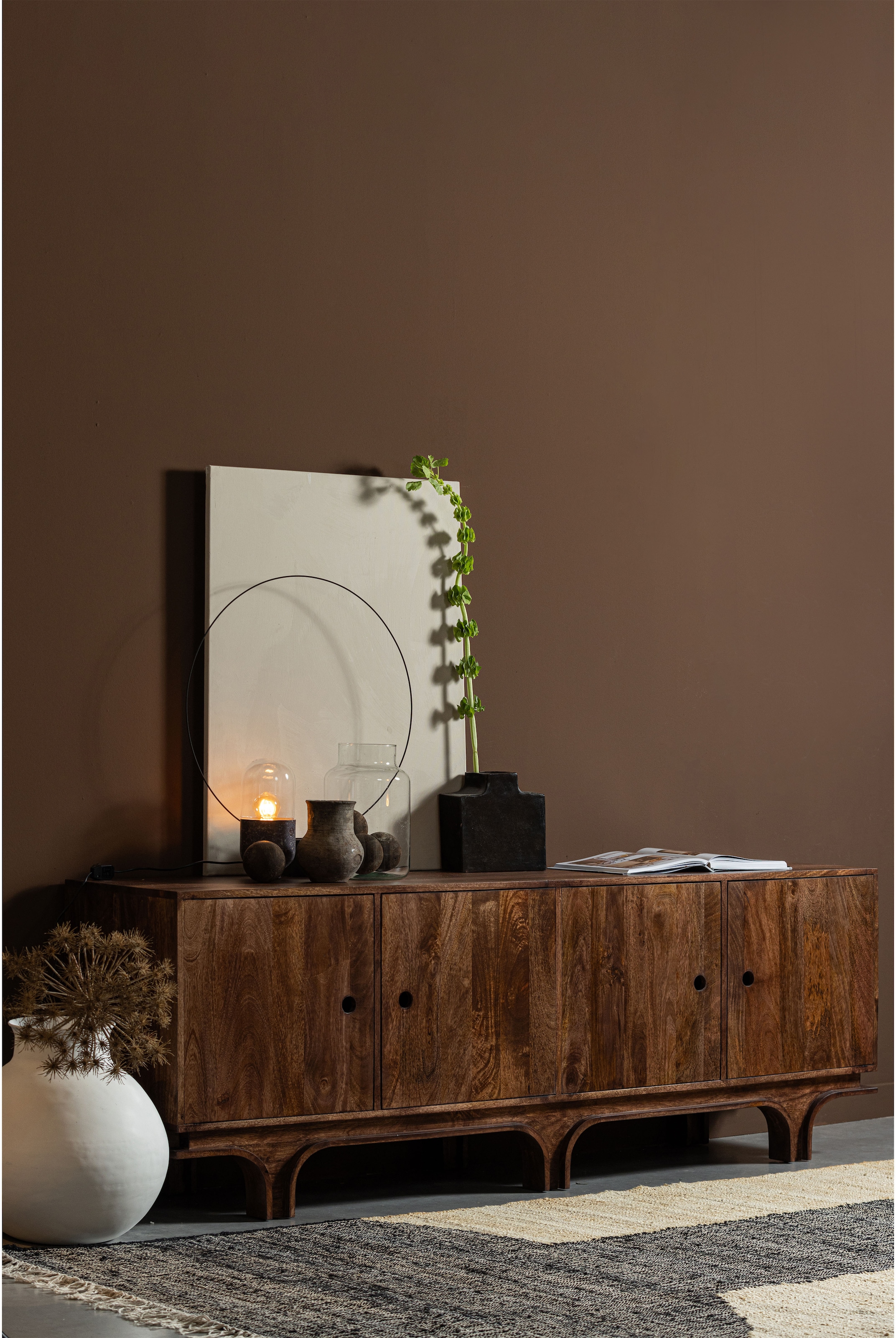 WOOOD Kommode Sideboard aus Mangoholznmit markanter Maserung und Unikat-Charakter