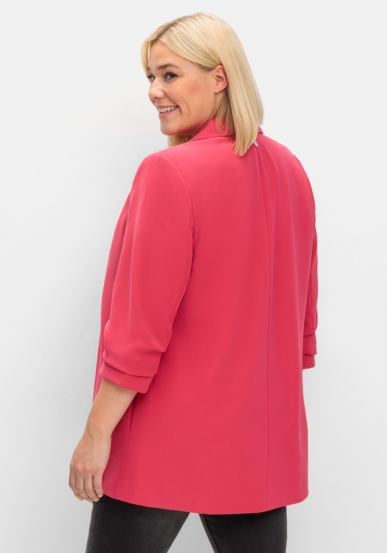 Sheego Longblazer »Blazer mit Schalkragen und gerafftem 3/4-Arm«