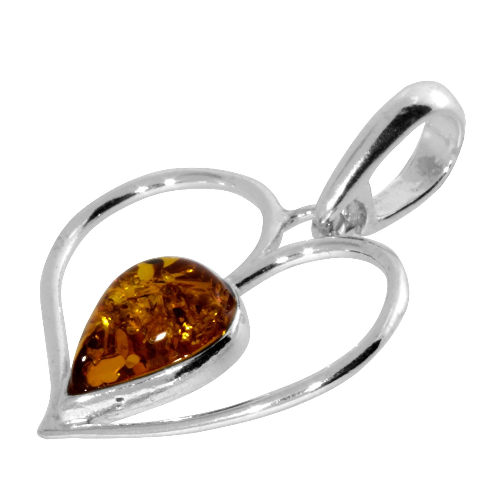 OSTSEE-SCHMUCK Kettenanhänger »- Herz - Silber 925/000 - Bernstein«
