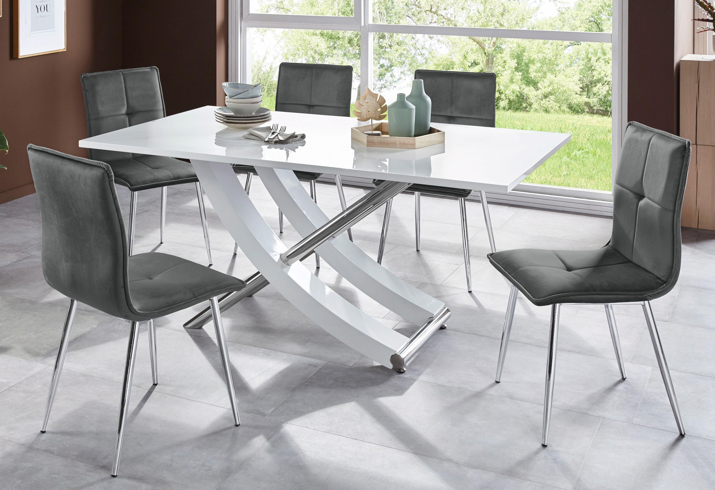 INOSIGN Esstisch »Kaleo, TOPSELLER!«, (Tisch, Esstisch), Breite 160 cm, modernes Design, stabil, Hochglanz