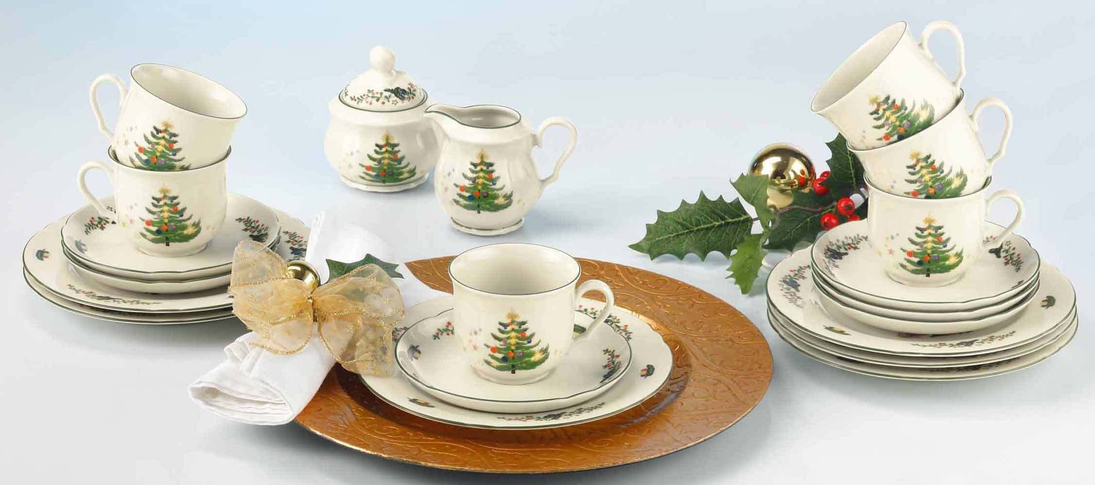 Seltmann Weiden Milchbehälter »Brotteller Marieluise Weihnachten ø 17,1 cm weiß-grün«